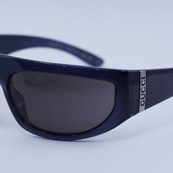 Gucci Gucci GG1574S 003 Sunglasses Blue Rectangle Frame, Grey Size ONE SIZE - 8 Thumbnail