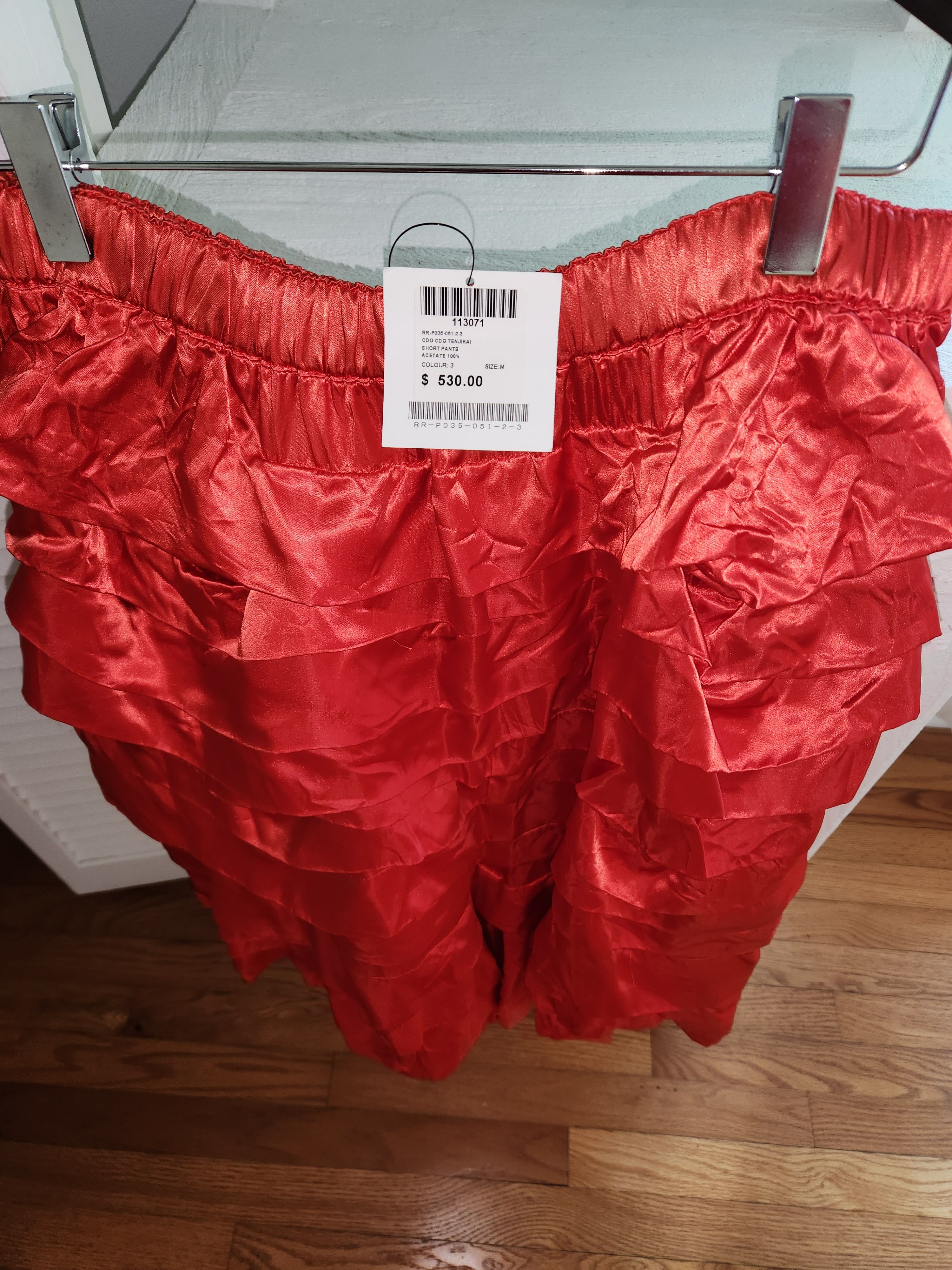 Comme des Garcons Comme des Garçons vibrant red satin tiered ruffle midi skirt Size 26" / US 2 / IT 38 - 4 Thumbnail