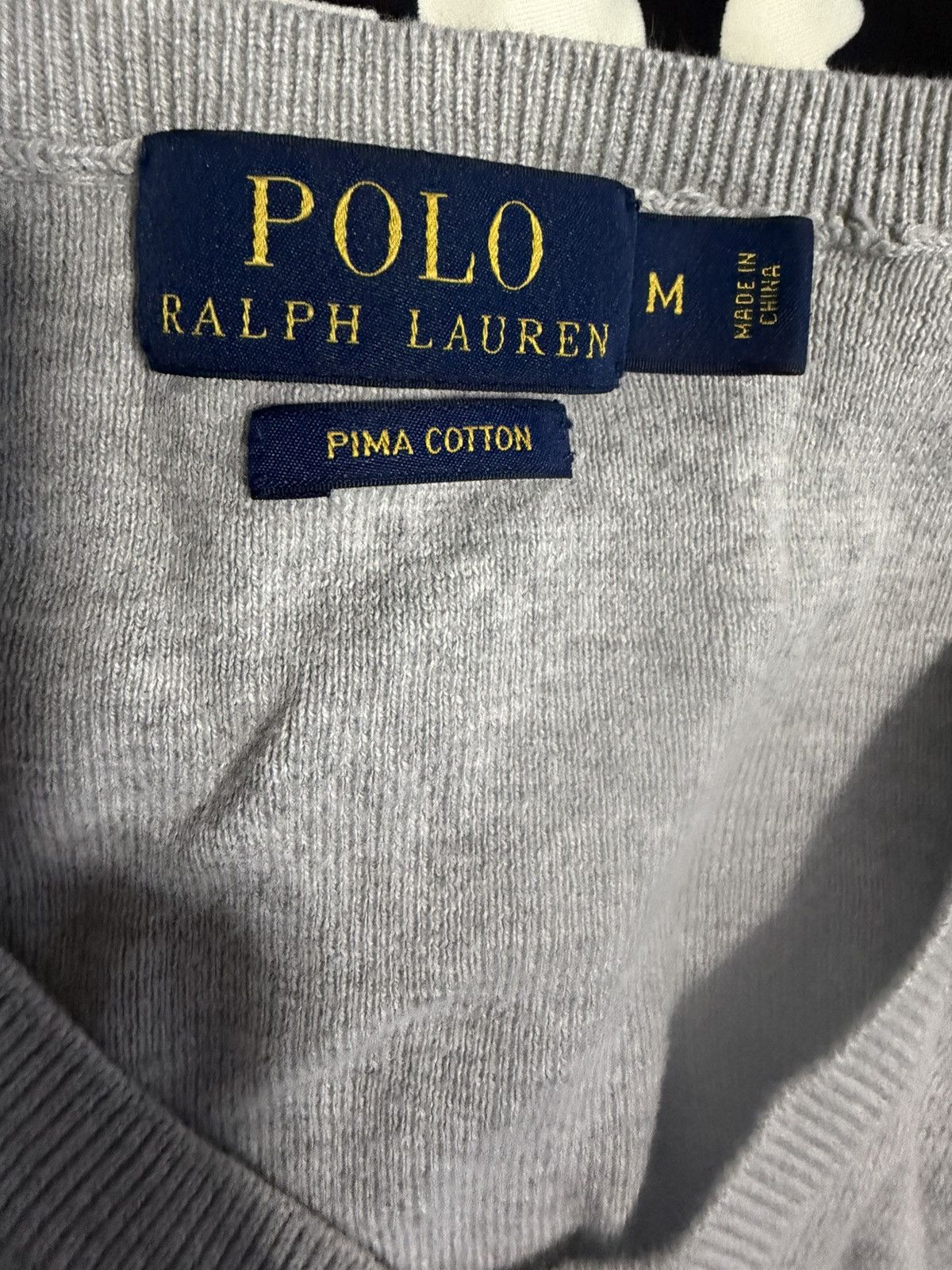 Polo Ralph Lauren Polo Ralph Lauren Pima Cotton V Neck Grey Sweater Medium Size US M / EU 48-50 / 2 - 7 Thumbnail