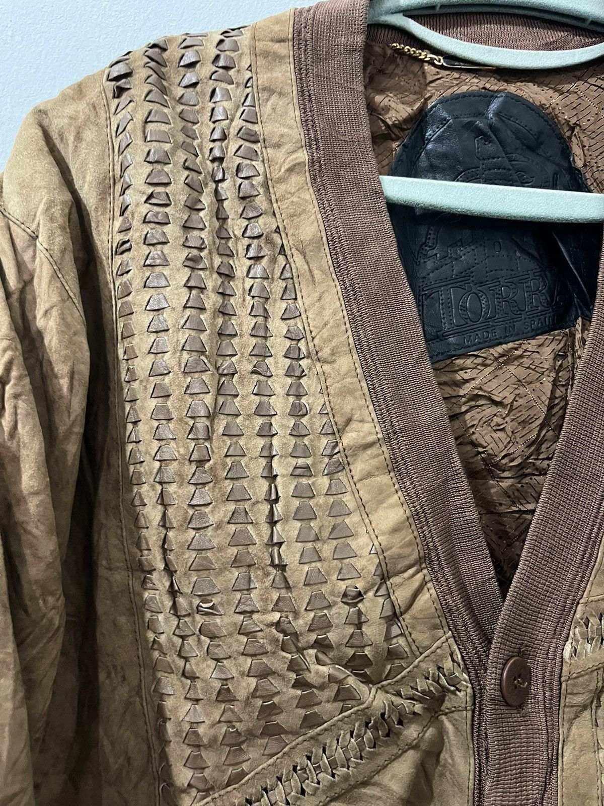 Branded Leather 80s TORRAS NAVAJO TRIBAL NATIVES MADE IN SPAIN Size US L / EU 52-54 / 3 - 5 Thumbnail