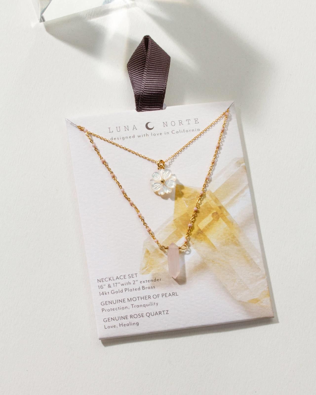 Other Luna Norte Blooming Crystal Layered Necklace Set Rose Quartz Size ONE SIZE - 2 Thumbnail
