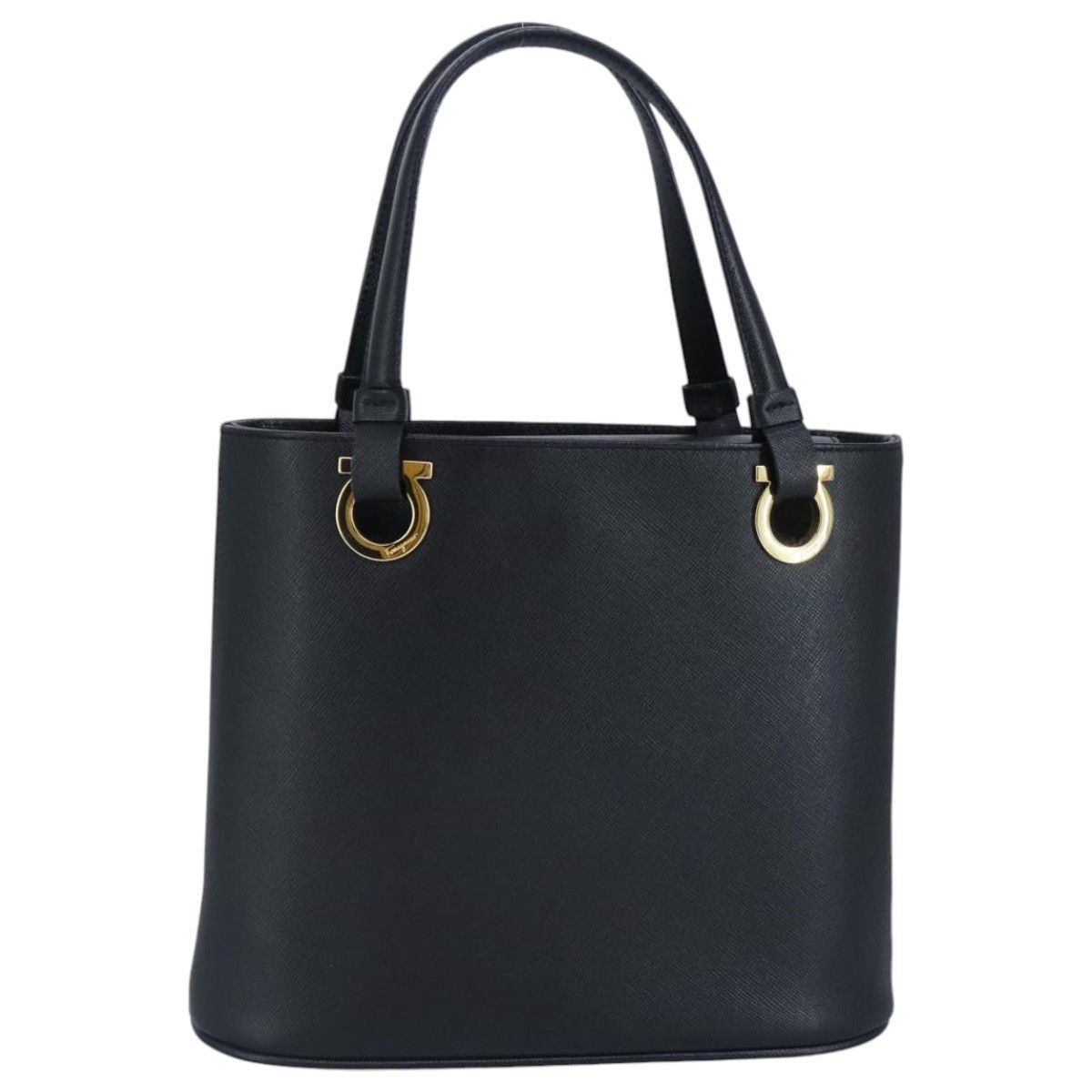 Salvatore Ferragamo Gancini Black Leather Handbag (Pre-Owned) Size ONE SIZE - 1 Thumbnail