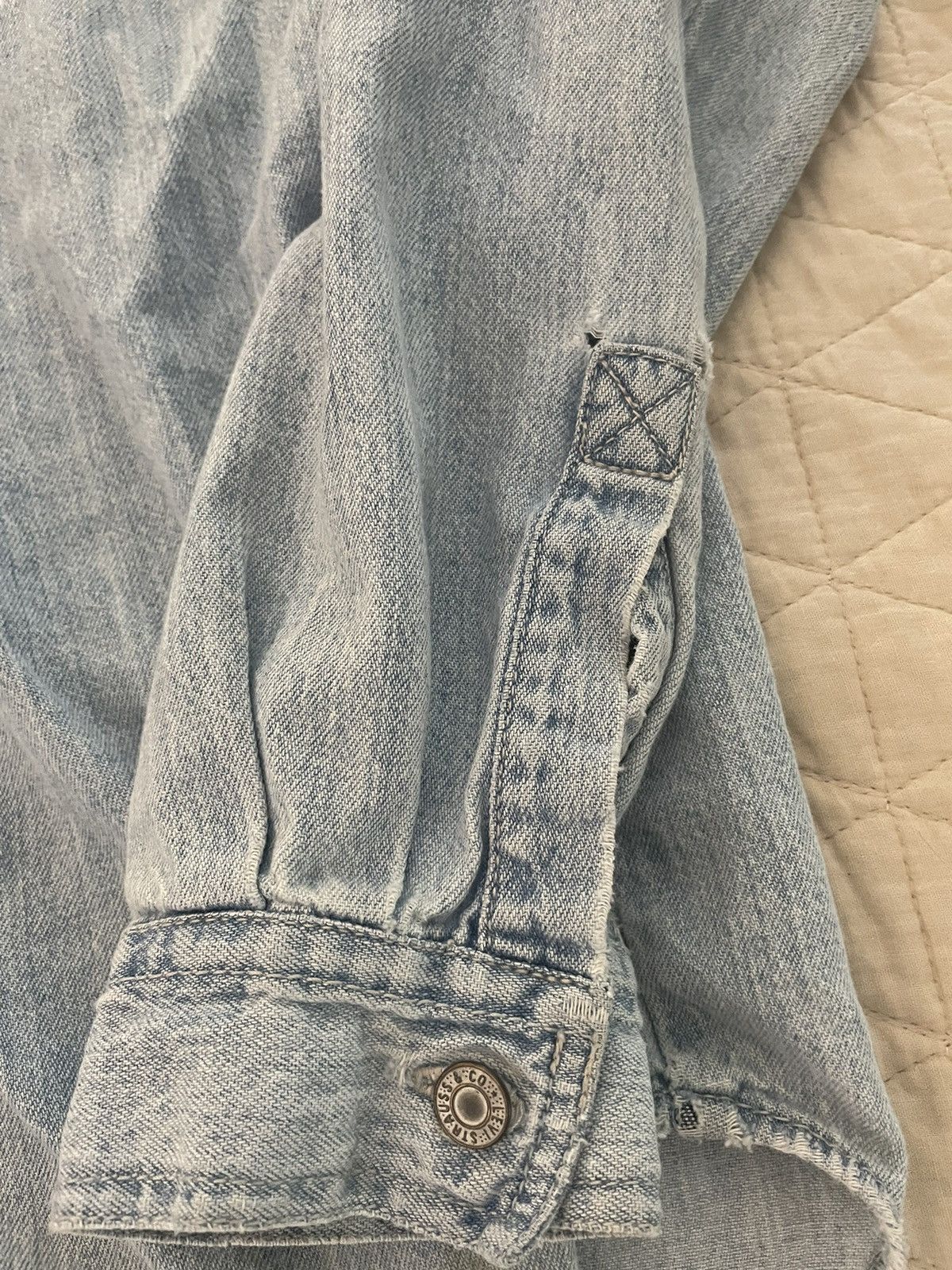 Levi's Vintage Clothing Denim Patch Pocket Chores Shirt Size US L / EU 52-54 / 3 - 3 Thumbnail
