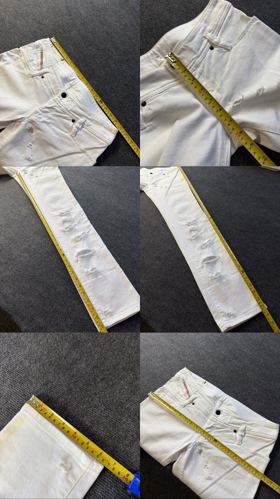 Diesel Luxury 00s Diesel Distressed White Jeans Slim Straight Y2K Size 30" / US 8 / IT 44 - 22 Thumbnail