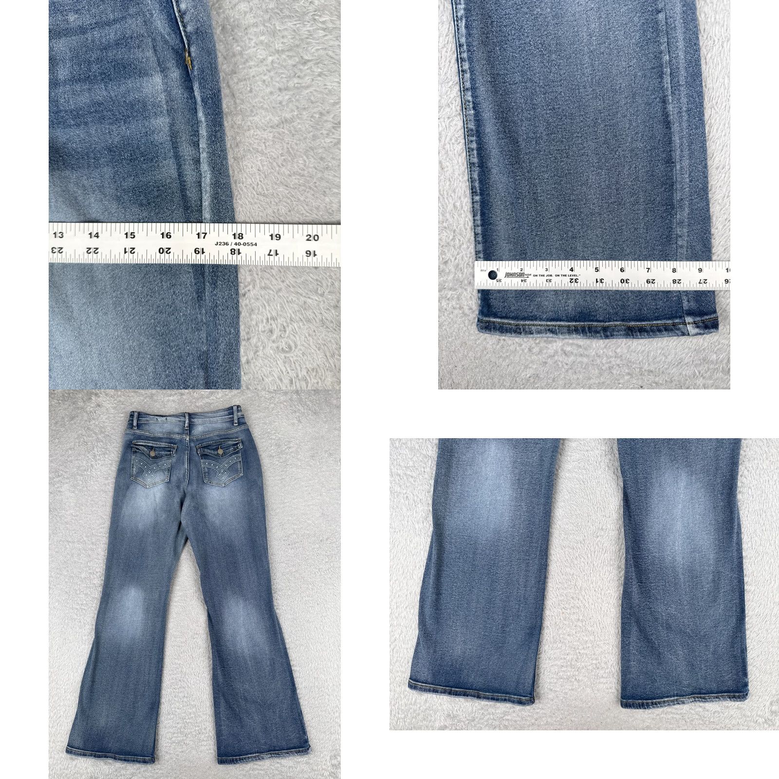 Chaps Chaps Jeans Women 27 Blue Denim Bootcut Distressed High Rise 27x29 Cotton Blend Size 27" / US 4 / IT 40 - 9 Thumbnail