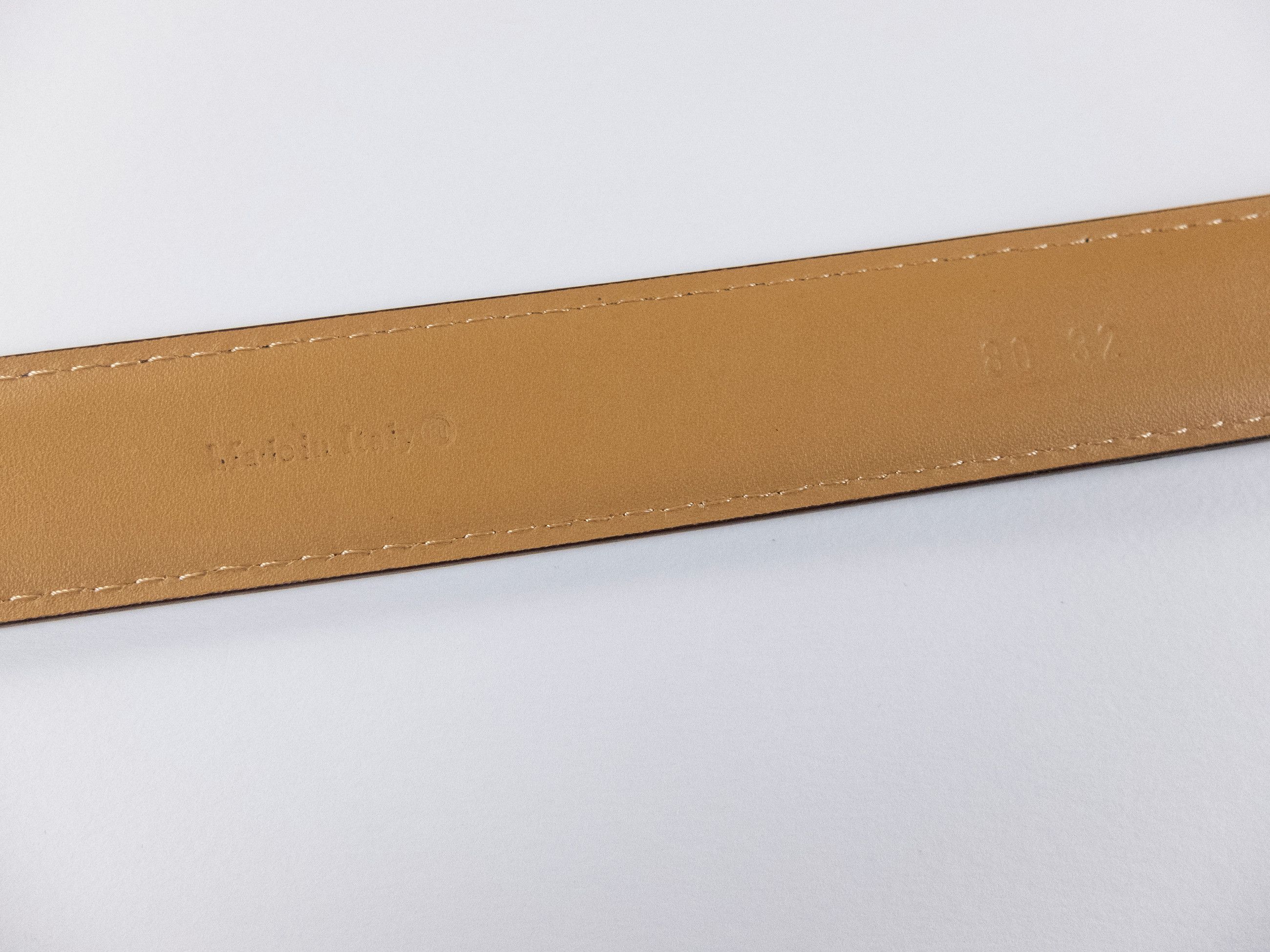 Berluti BERLUTI brown contrast stitch classic leather belt 80 Size 32 - 5 Thumbnail