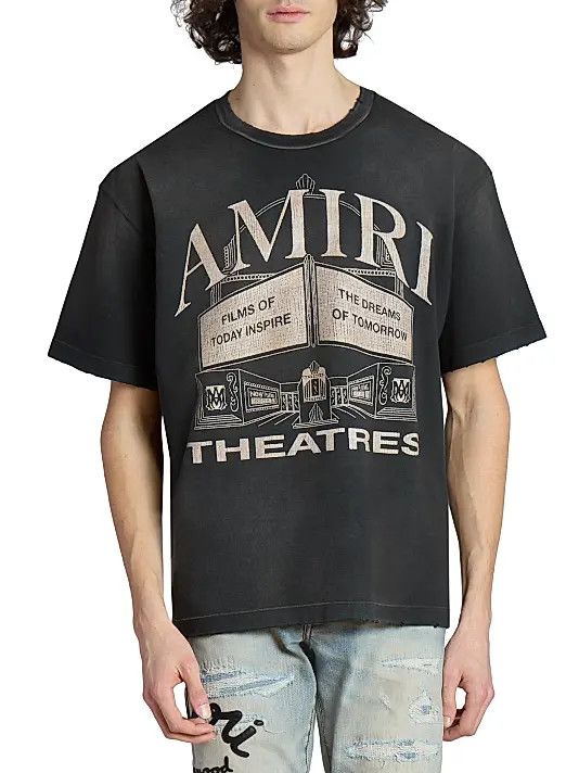 Amiri o1orln1125 Theatres Oversized T-Shirt in Black Size US XL / EU 56 / 4 - 3 Thumbnail