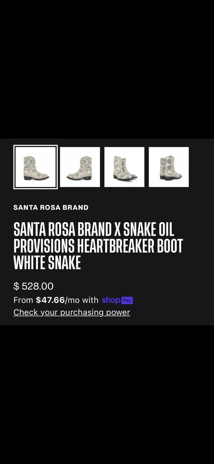 Santa Rosa SOP Heartbreakers in white snake Size US 7.5 / EU 40-41 - 18 Thumbnail
