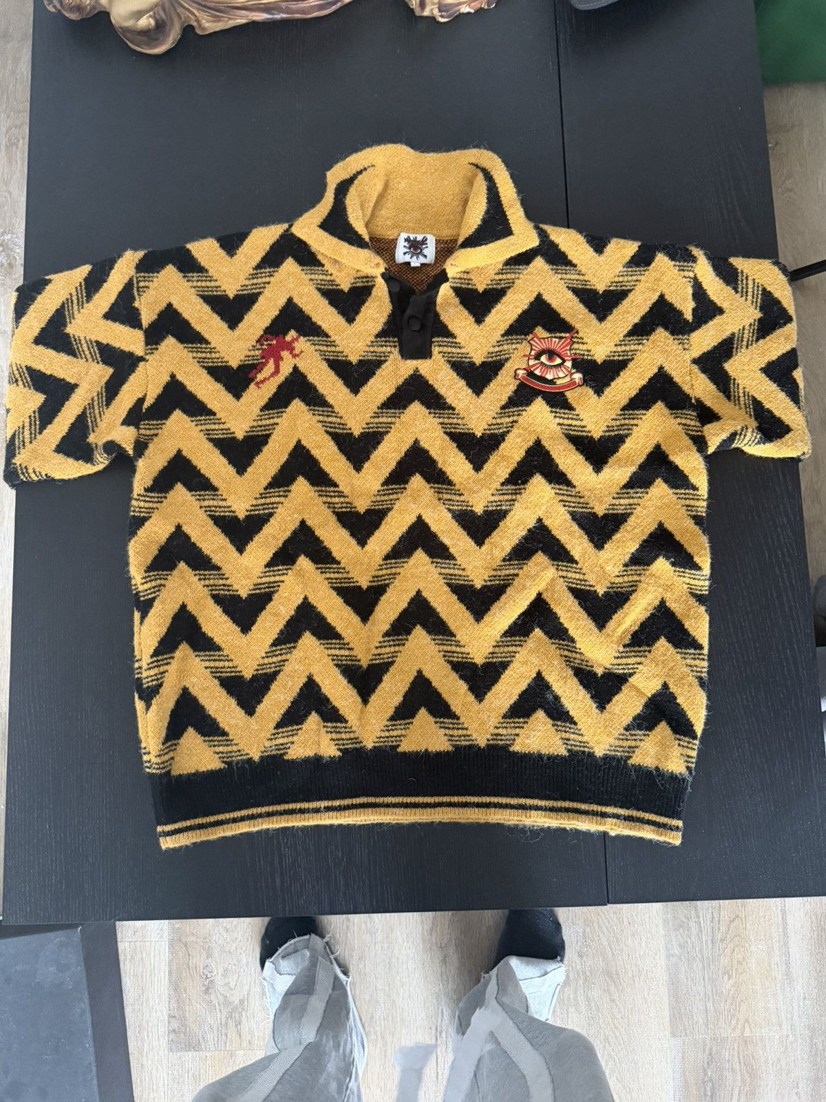 House of Errors House of Errors Orange Knit Rugby Polo Size L Size US L / EU 52-54 / 3 - 1 Thumbnail
