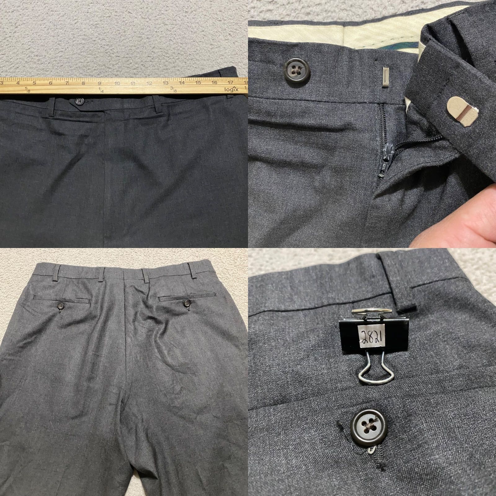 Ralph Lauren Lauren Ralph Lauren Mens Dress Pants Gray 34x32 Straight Pleated Wool Baggy? Size US 36 / EU 52 - 8 Thumbnail