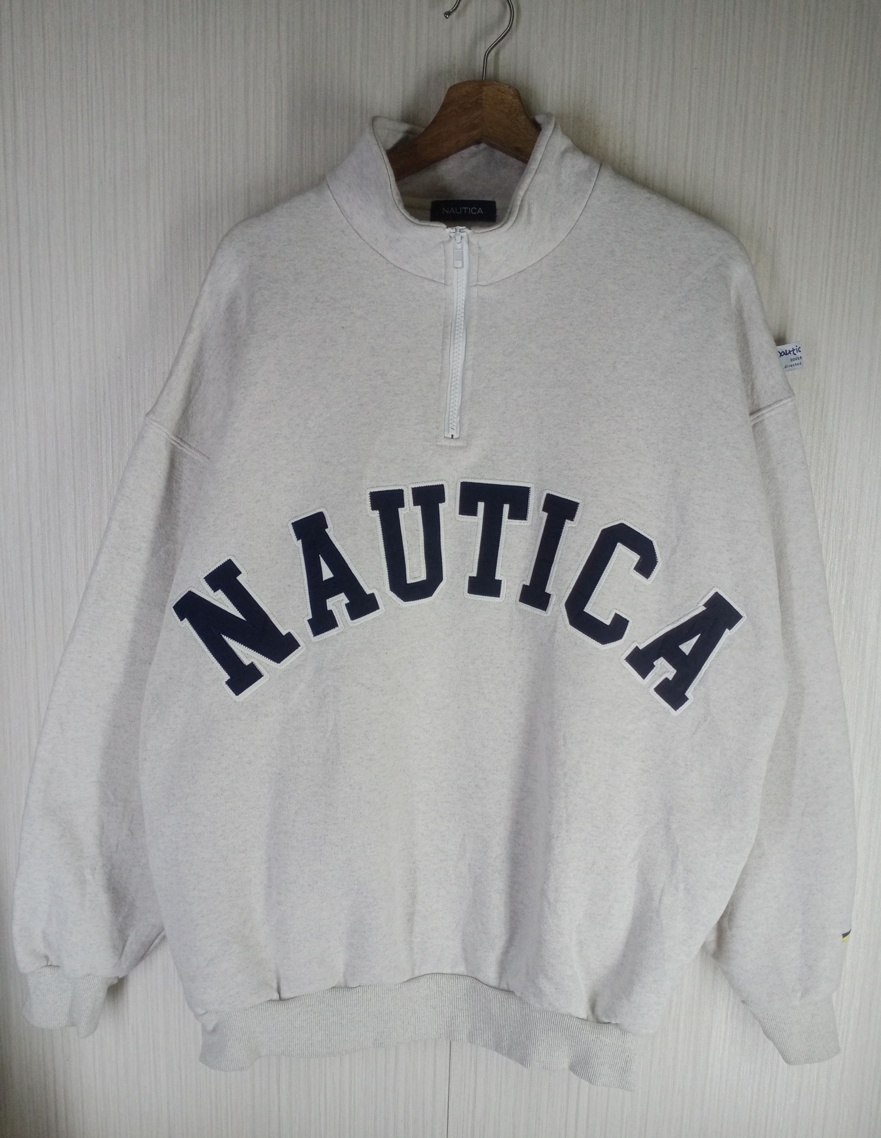 Nautica Rare Vintage Nautica Spell Out Logo Half Zipper Sweatshirt Size US M / EU 48-50 / 2 - 1 Thumbnail