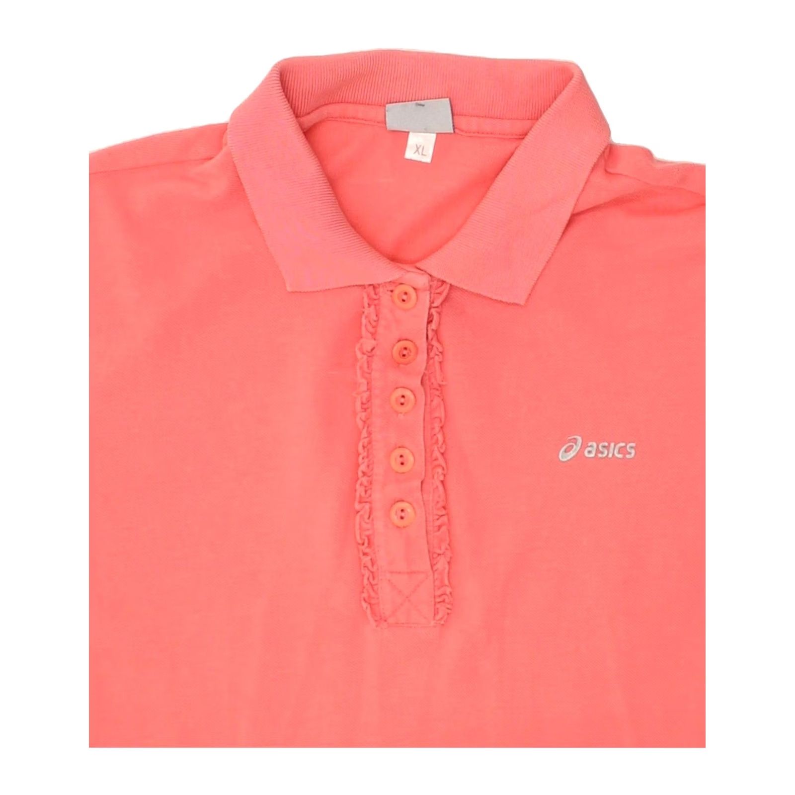 Asics ASICS Womens Polo Shirt XL Pink Cotton Ruffle Front Size XL / US 12-14 / IT 48-50 - 4 Thumbnail