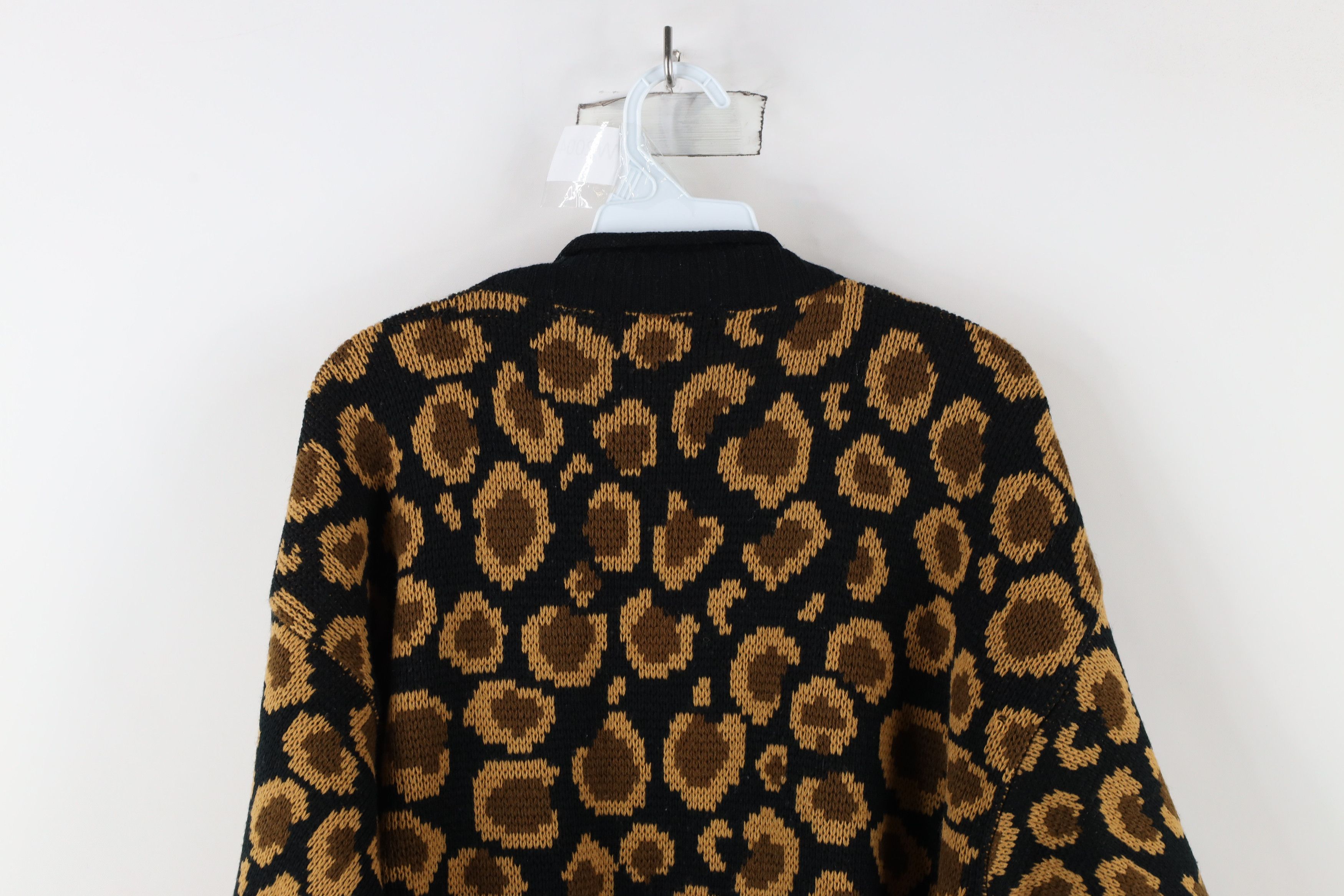 Vintage Vintage 90s Streetwear Leopard Print Marled Knit Sweater Size XL / US 12-14 / IT 48-50 - 8 Thumbnail