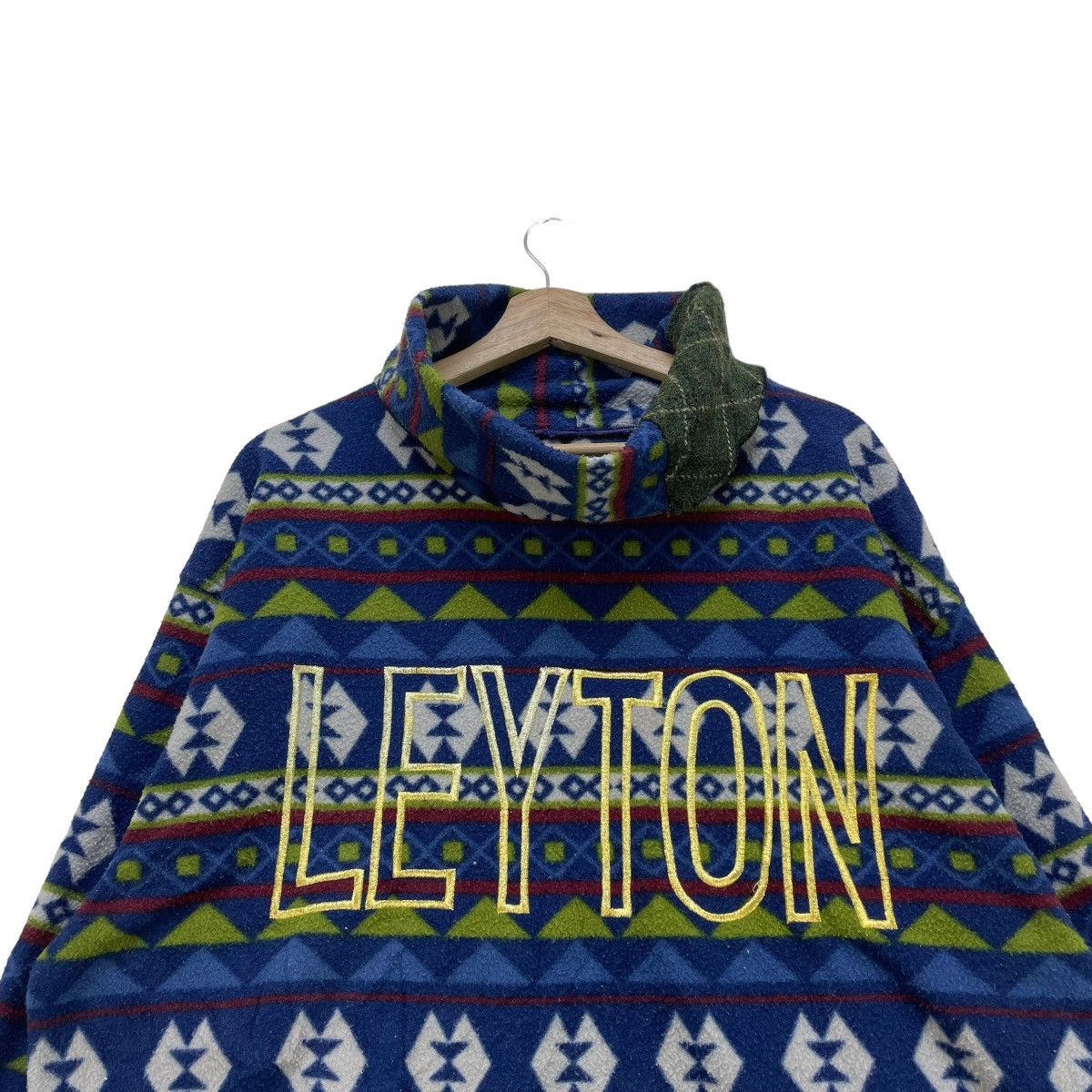 Japanese Brand × Vintage 💥Vintage Full Print Leyton House Turtle Neck Collar Size US M / EU 48-50 / 2 - 4 Thumbnail