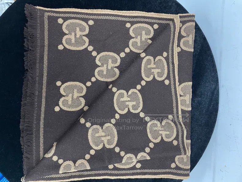 Gucci Gucci Classic caramel-coloured double G full-print scarf Size ONE SIZE - 2 Thumbnail