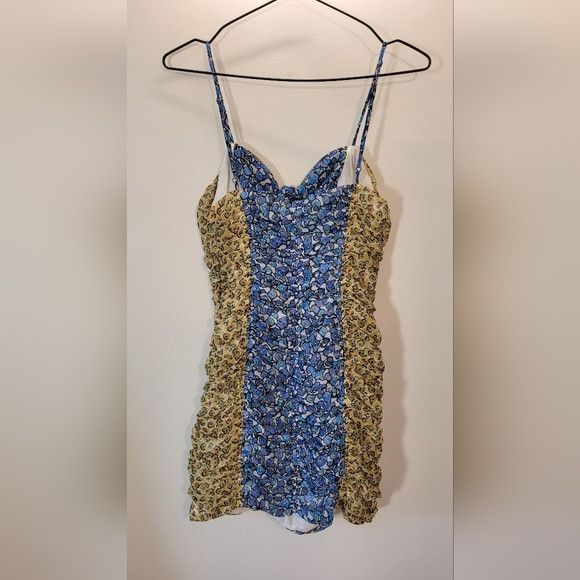 Other Ipekyol Flower Print Strappy Mini Dress Yellow Blue - Size 6 Size S / US 4 / IT 40 - 3 Thumbnail