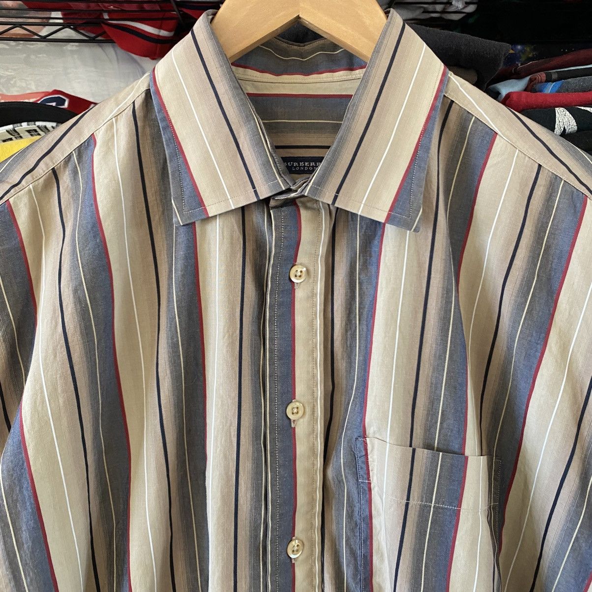 Burberry Vintage Burberry Stripe Button Up Shirt Long Sleeve 1990s Size US L / EU 52-54 / 3 - 2 Thumbnail