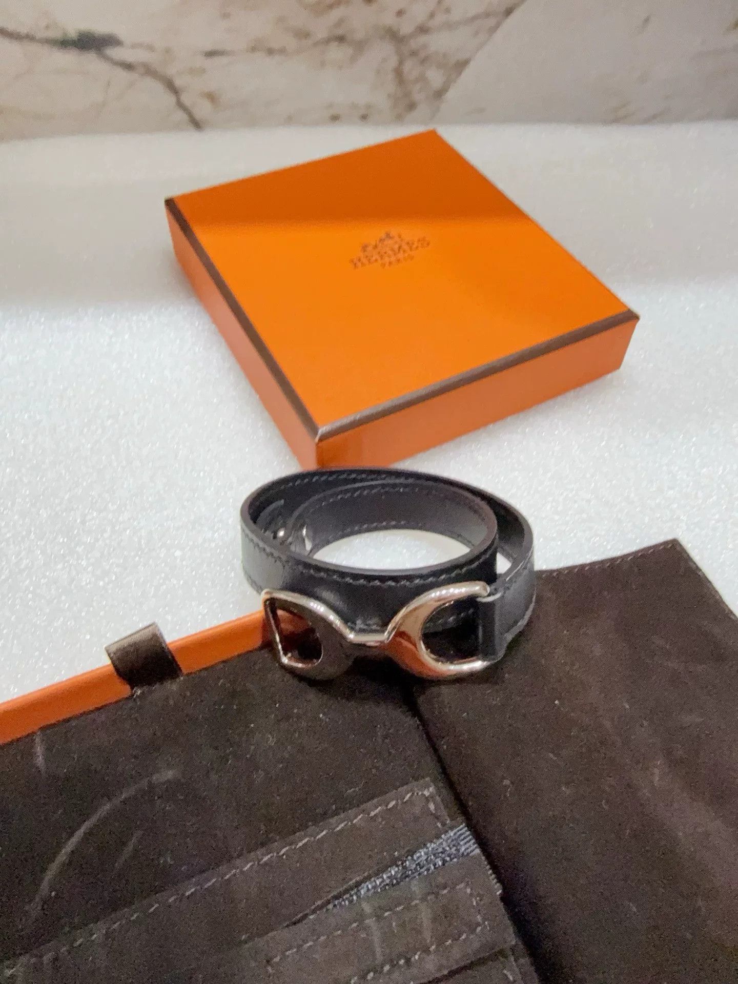 Hermes Hermes Black Double Loop Bracelet Size ONE SIZE - 1 Thumbnail