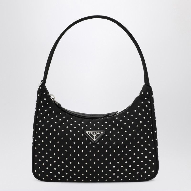 Prada Prada Black Re-Edition Handbag With Studs Size ONE SIZE - 1 Thumbnail