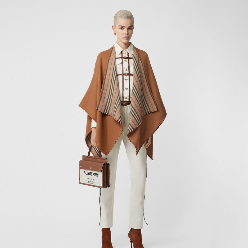 Burberry o1w1db10126 Reversible Icon Stripe Wool Cape in Multicolor Size S / US 4 / IT 40 - 2 Thumbnail