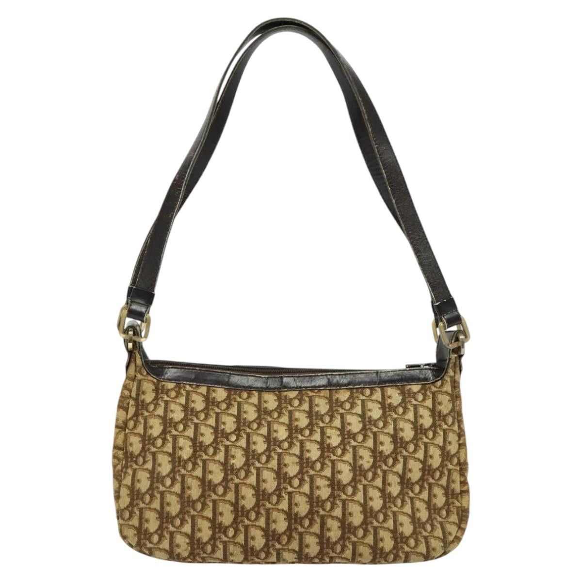 Dior DIOR Trotter Canvas Shoulder Bag Brown Gold Size ONE SIZE - 3 Thumbnail
