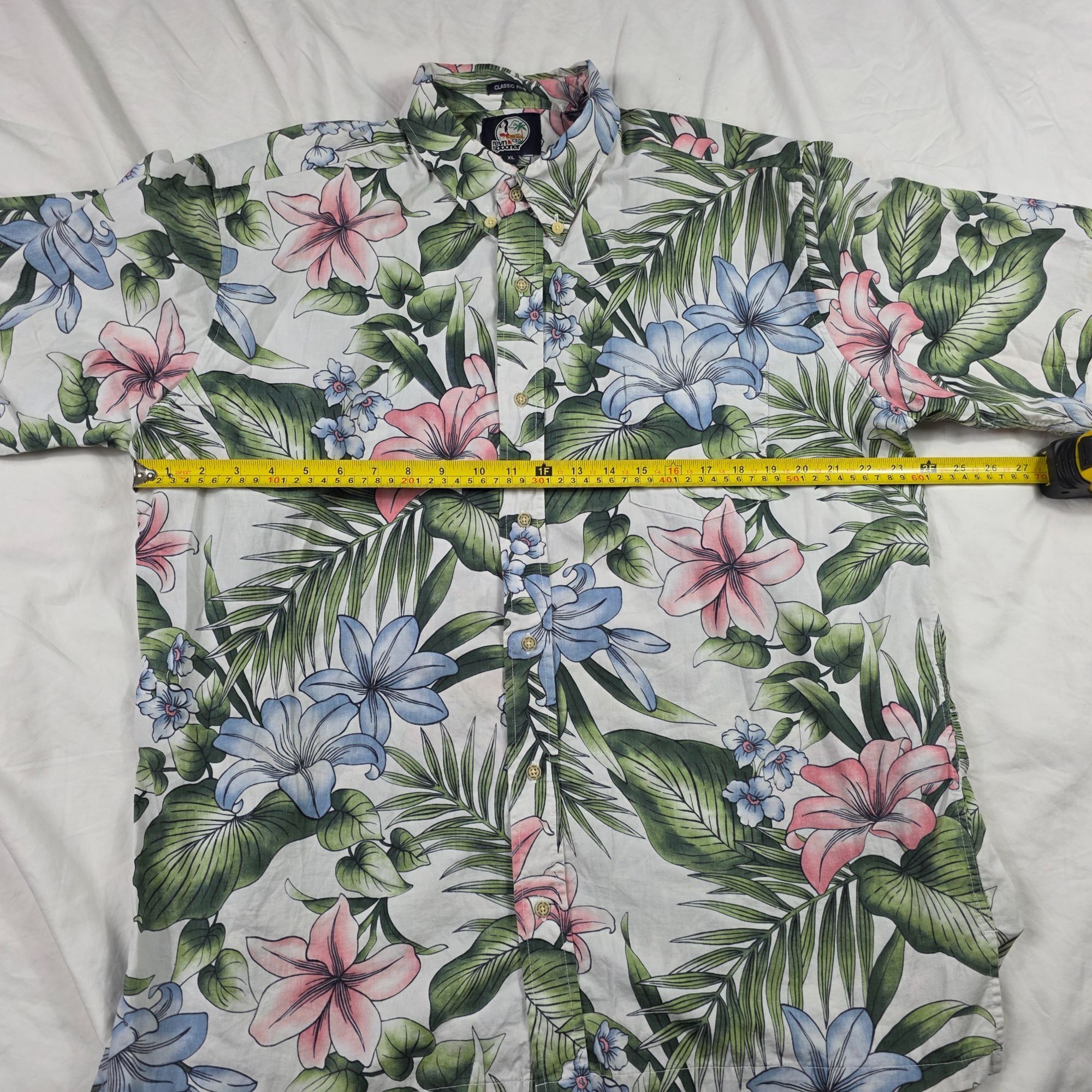 Reyn Spooner Reyn Spooner Classic Fit Mens Size XL Green White Floral Haw Size US XL / EU 56 / 4 - 6 Thumbnail