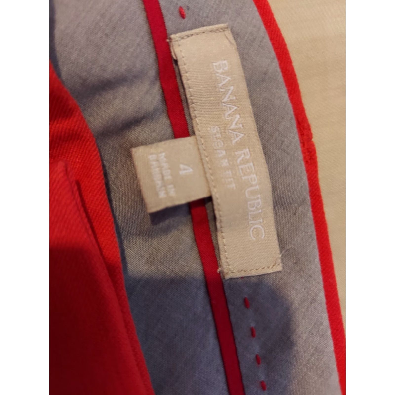 Banana Republic Banana Republic Dress Pants Womens 4 Red Cotton Chino Slacks Pants Dress Pants Red Womens Size 27" / US 4 / IT 40 - 7 Thumbnail