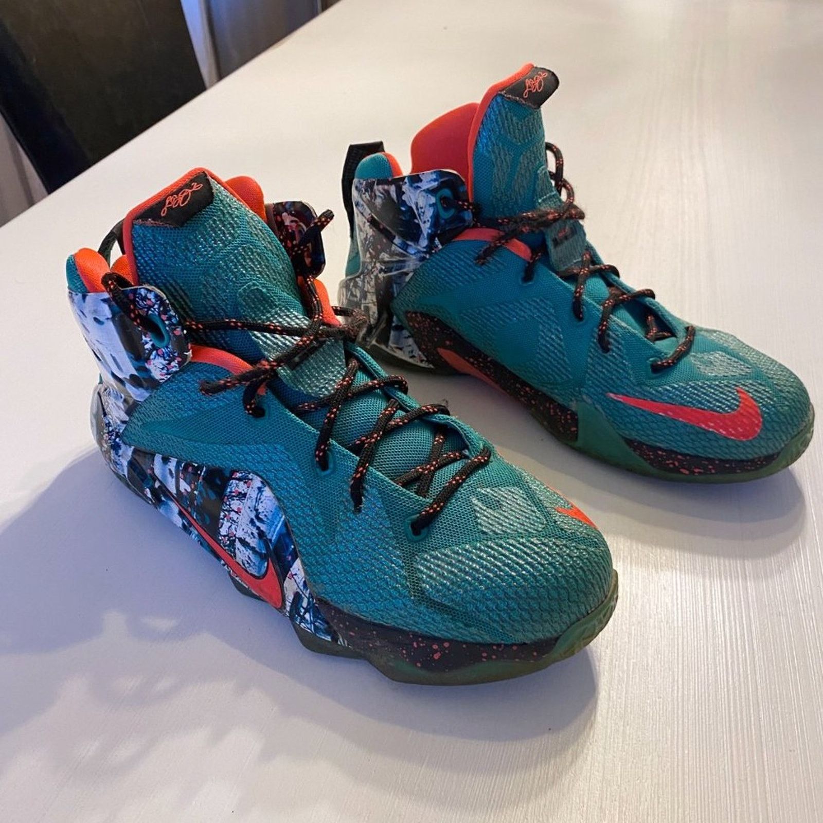 Nike Nike Lebron James 12 Emerald Green Youth Shoes 7Y 685181-303 Size US 7 / EU 40 - 2 Thumbnail