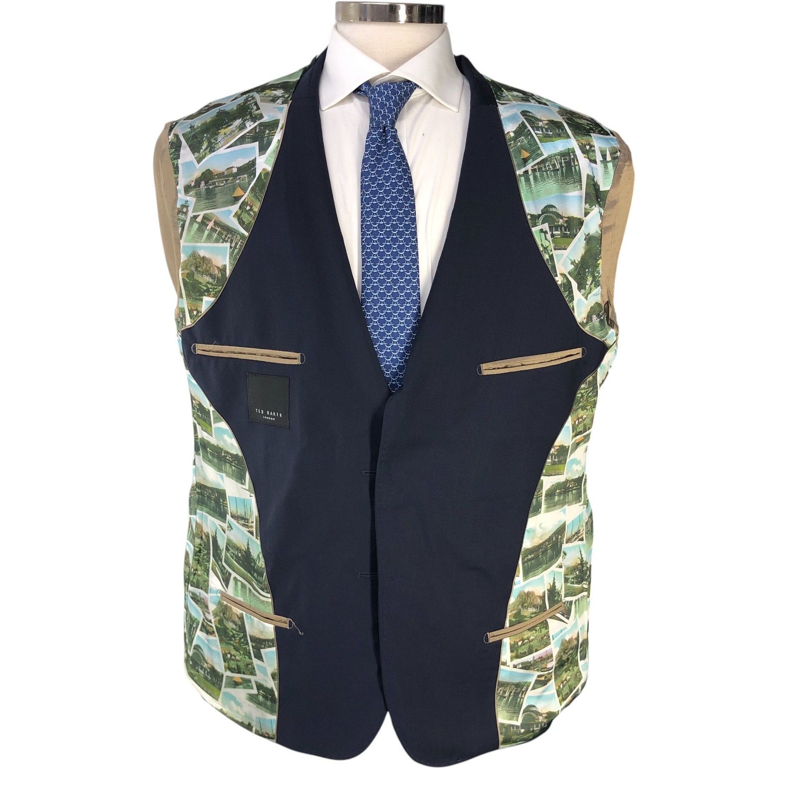 Ted Baker Ted Baker Sz 44R Sport Coat Blazer Jacket POP Blue 2 Button Size 44R - 14 Thumbnail