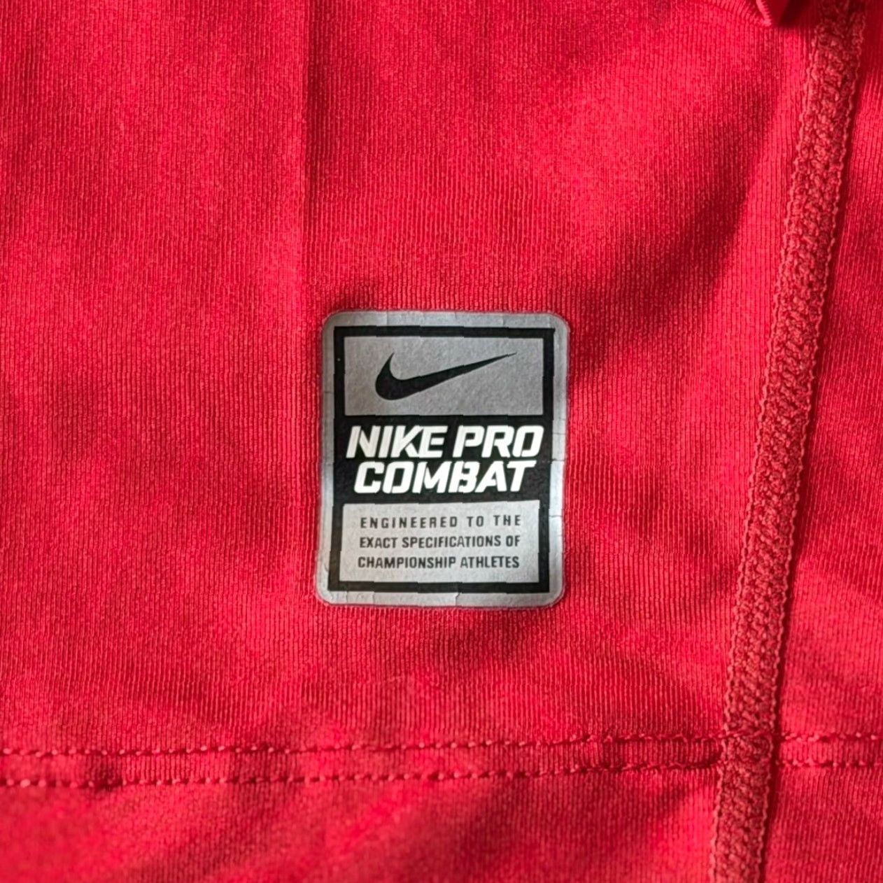 Nike Nike Pro Combat Shirt Large Red Dri Fit Compression Performance Athletic Shirt Mens L Red Pro Combat Shirt Size US L / EU 52-54 / 3 - 7 Thumbnail
