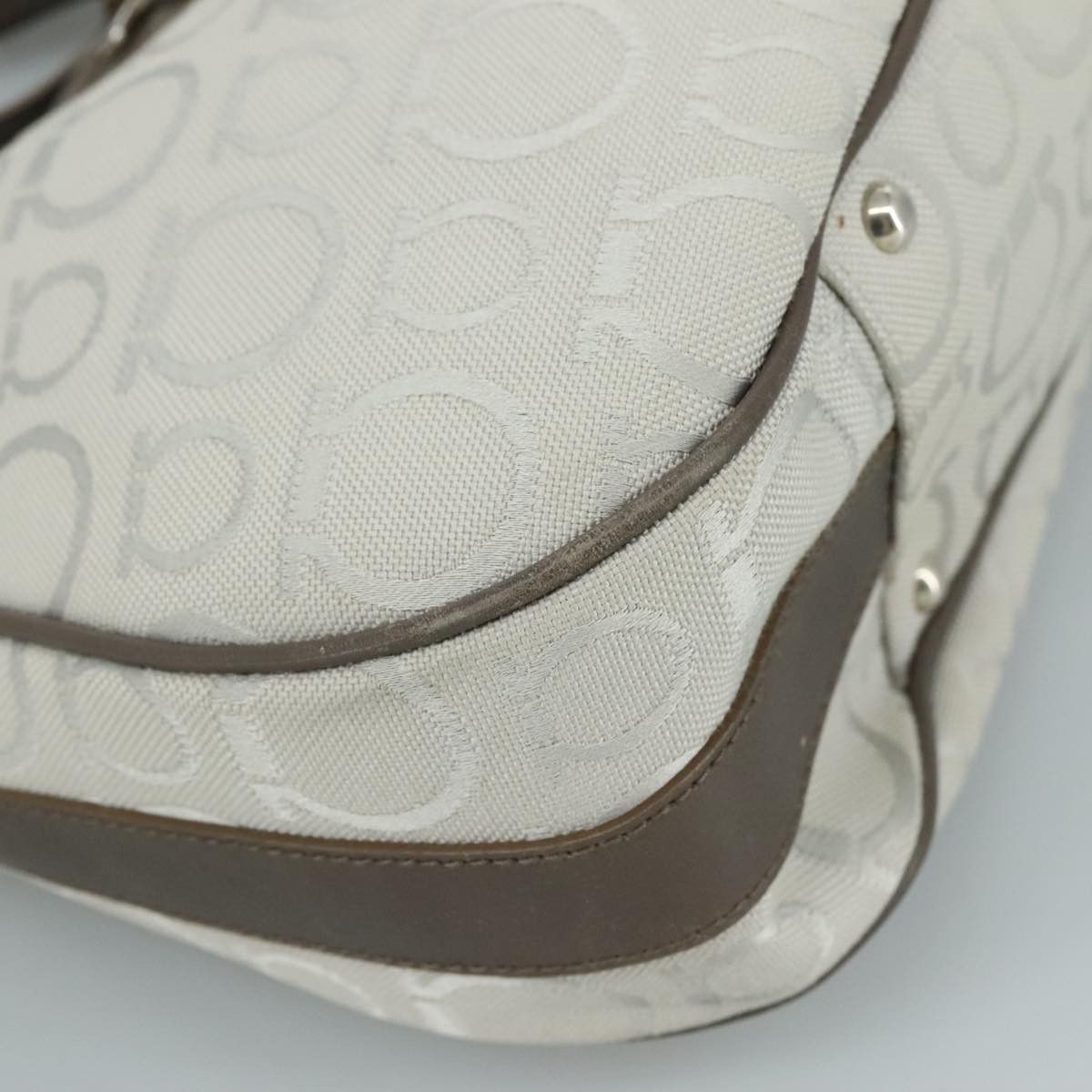 Salvatore Ferragamo Salvatore Ferragamo Gancini Shoulder Bag Canvas Gray Size ONE SIZE - 14 Thumbnail