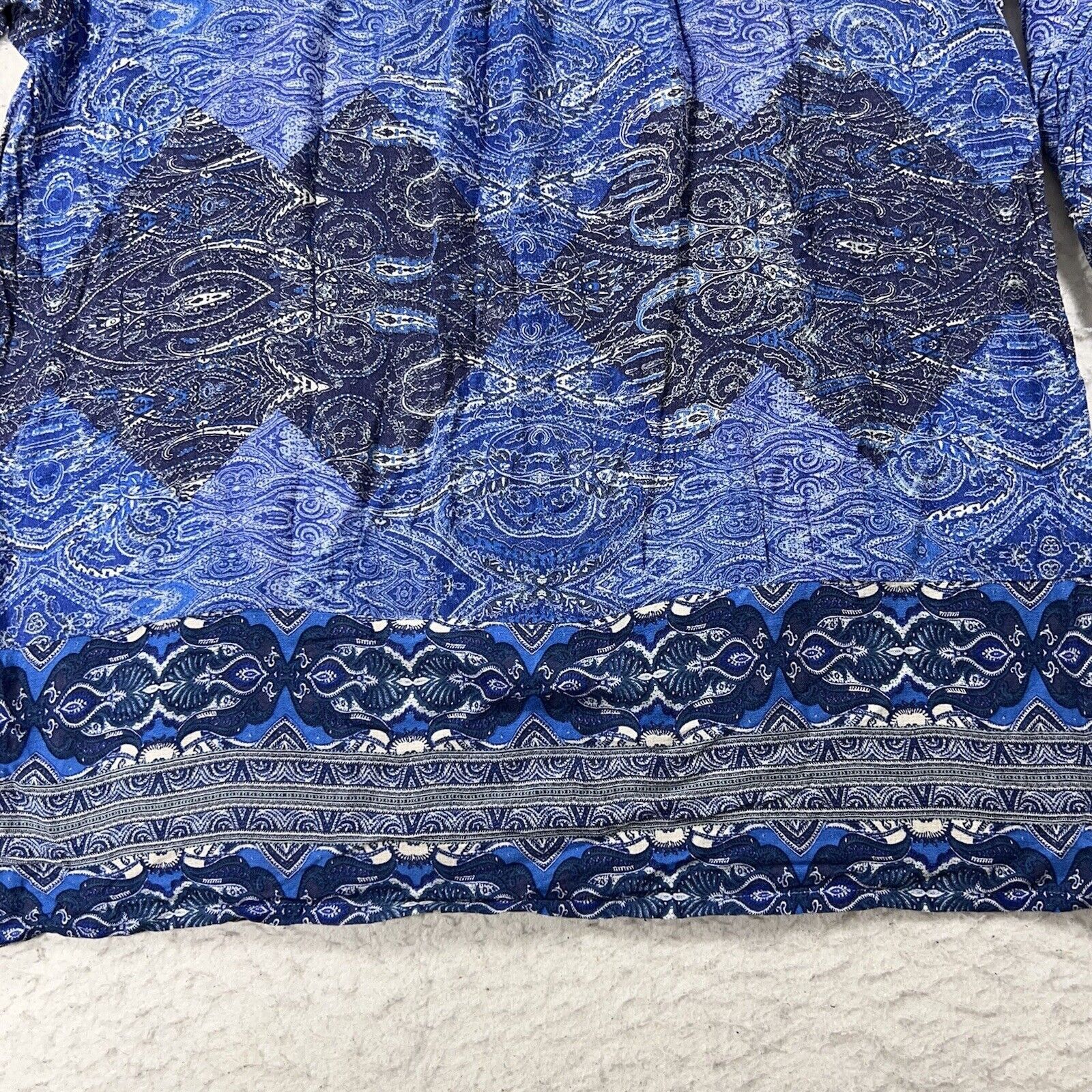 Lucky Brand Lucky Brand Blue & White Blouse Lightweight Top Size M / US 6-8 / IT 42-44 - 11 Thumbnail