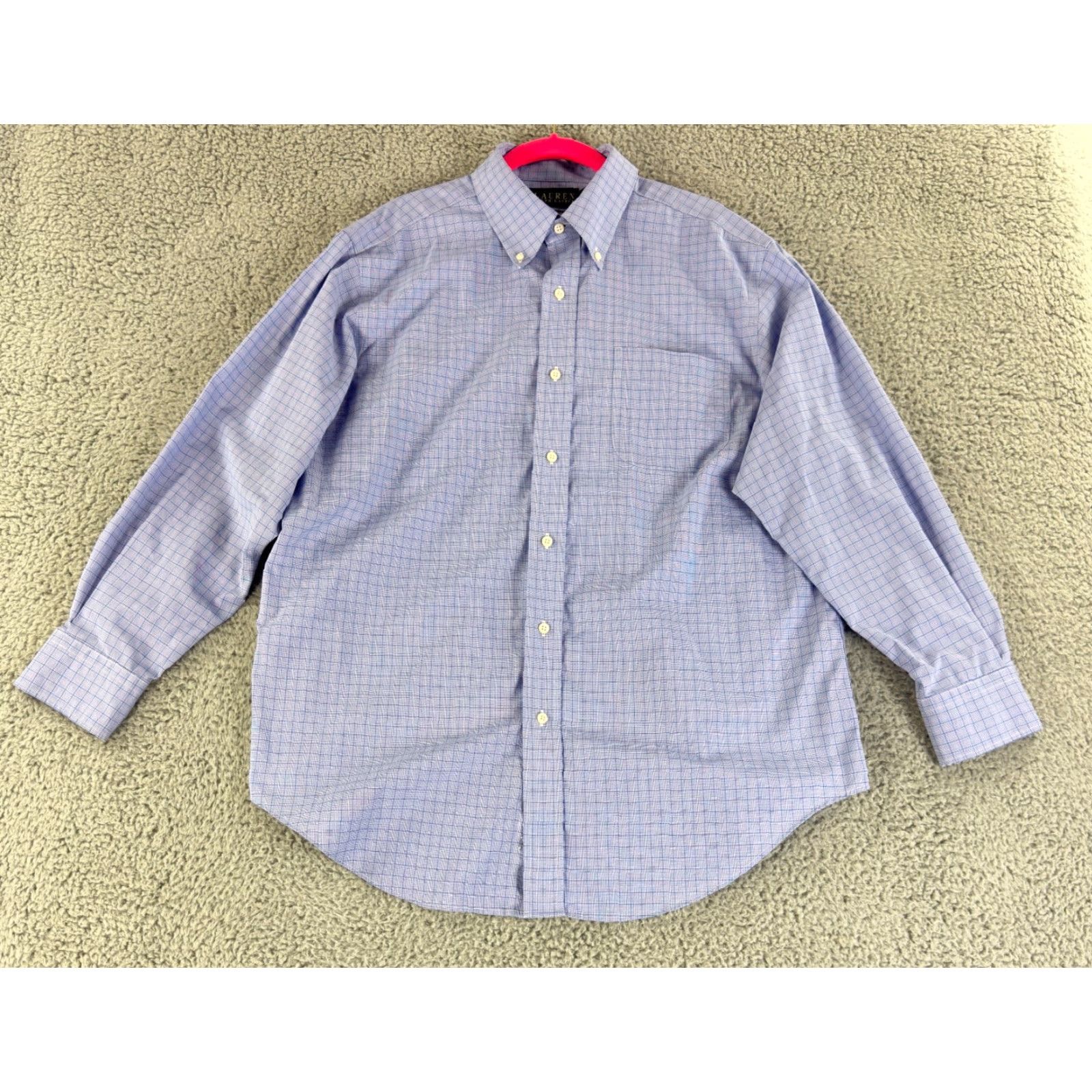 Ralph Lauren Lauren Ralph Lauren Button-Down Shirt Mens Large Blue Long Sleeve 100% Cotton Size US L / EU 52-54 / 3 - 2 Thumbnail