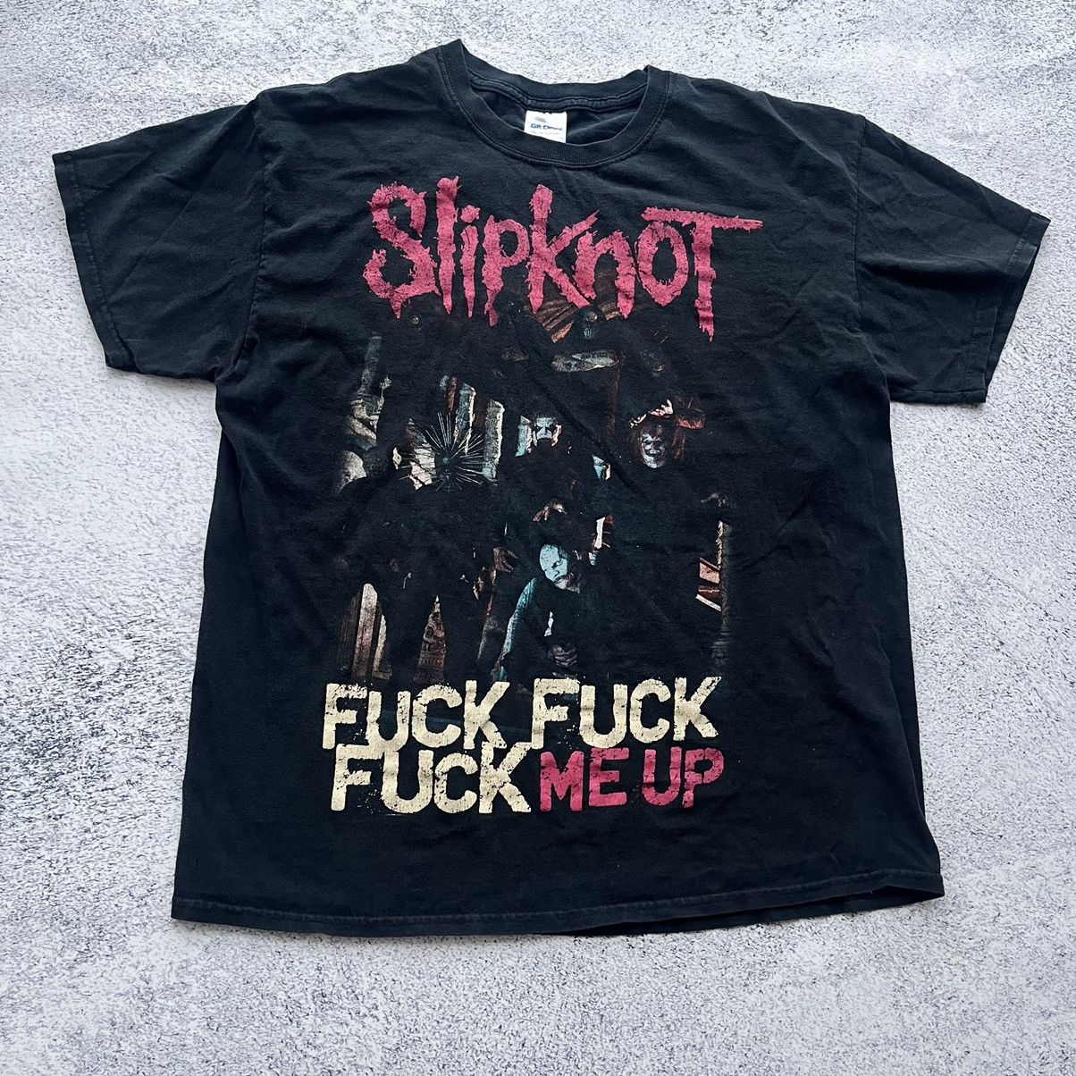 Band Tees × Slipknot × Vintage Vintage Slipknot “Fuck me up” mens rock band tee shirt Size US L / EU 52-54 / 3 - 1 Thumbnail