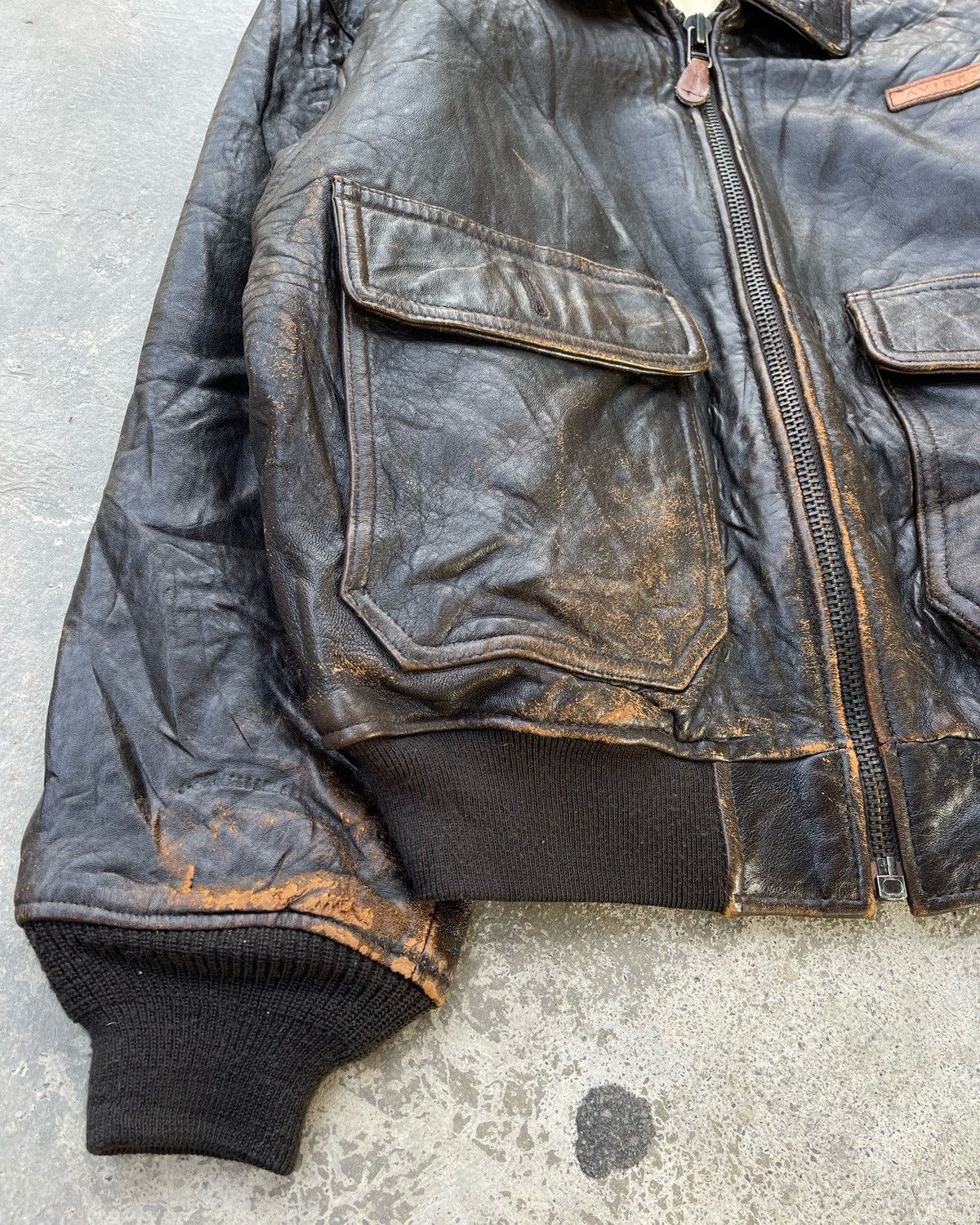 Avirex 🔥VINTAGE 80s AVIREX U.S.NAVY GENUINE LEATHER FLIGHT JACKET Size US S / EU 44-46 / 1 - 8 Thumbnail