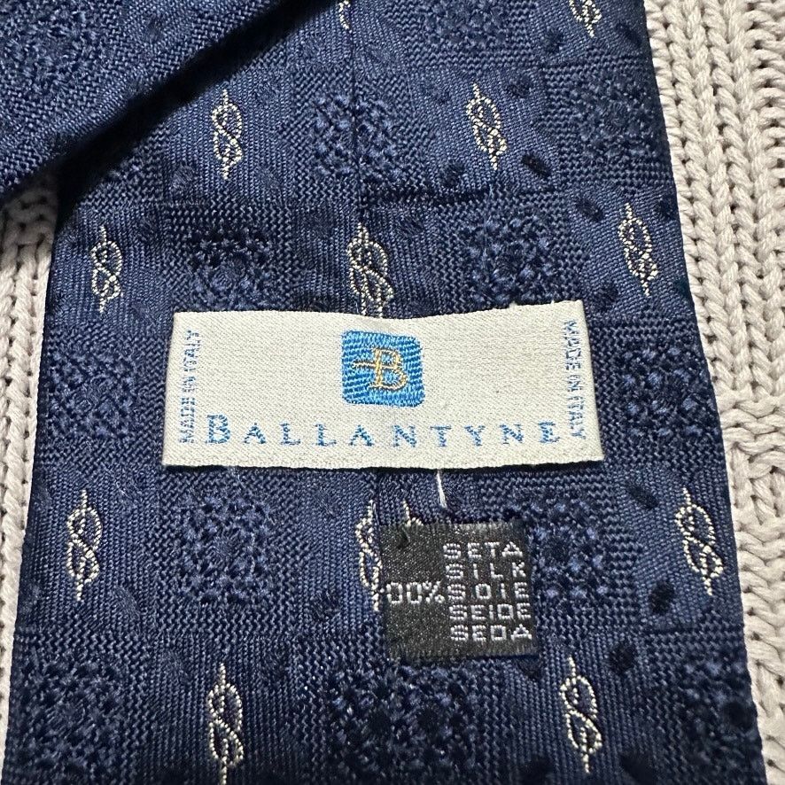 Ballantyne Ballantyne navy blue Italian silk tie Size ONE SIZE - 3 Thumbnail