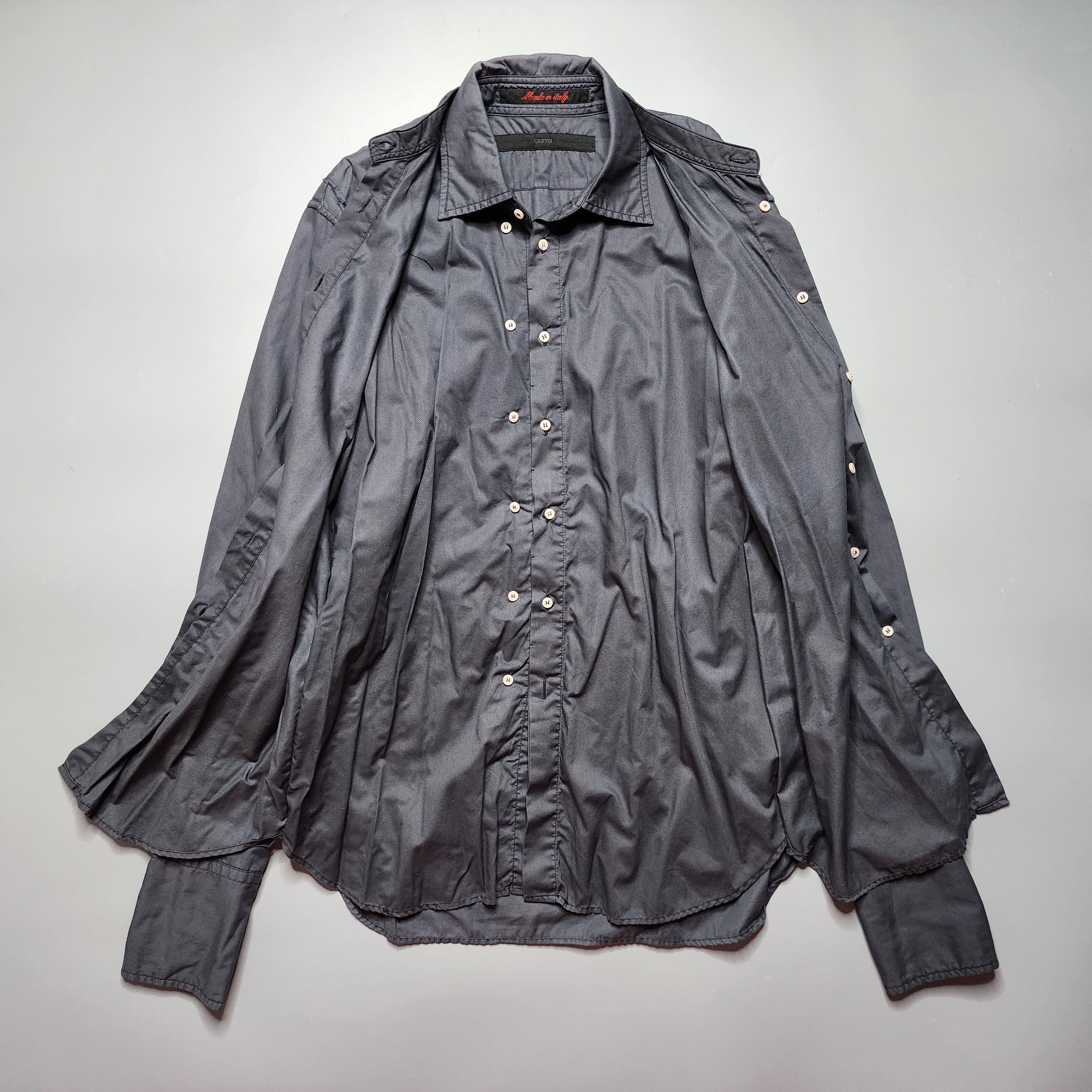 image of Griffin - Archive Double Layer Oversized Shirt in Grey, Men's (Size Large)