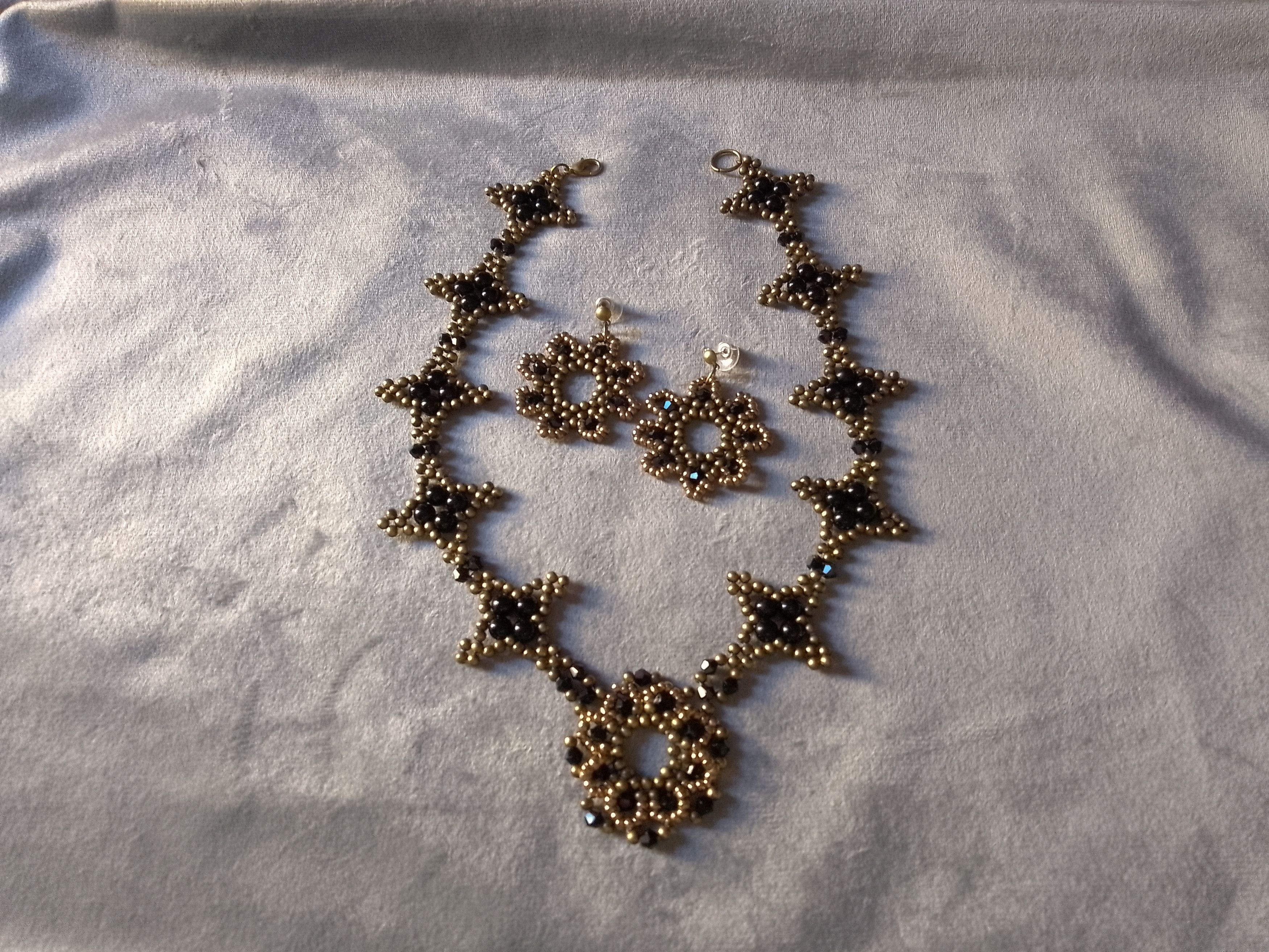Handmade Necklace black pearls Vintage style Pendant Earrings Size ONE SIZE - 8 Thumbnail