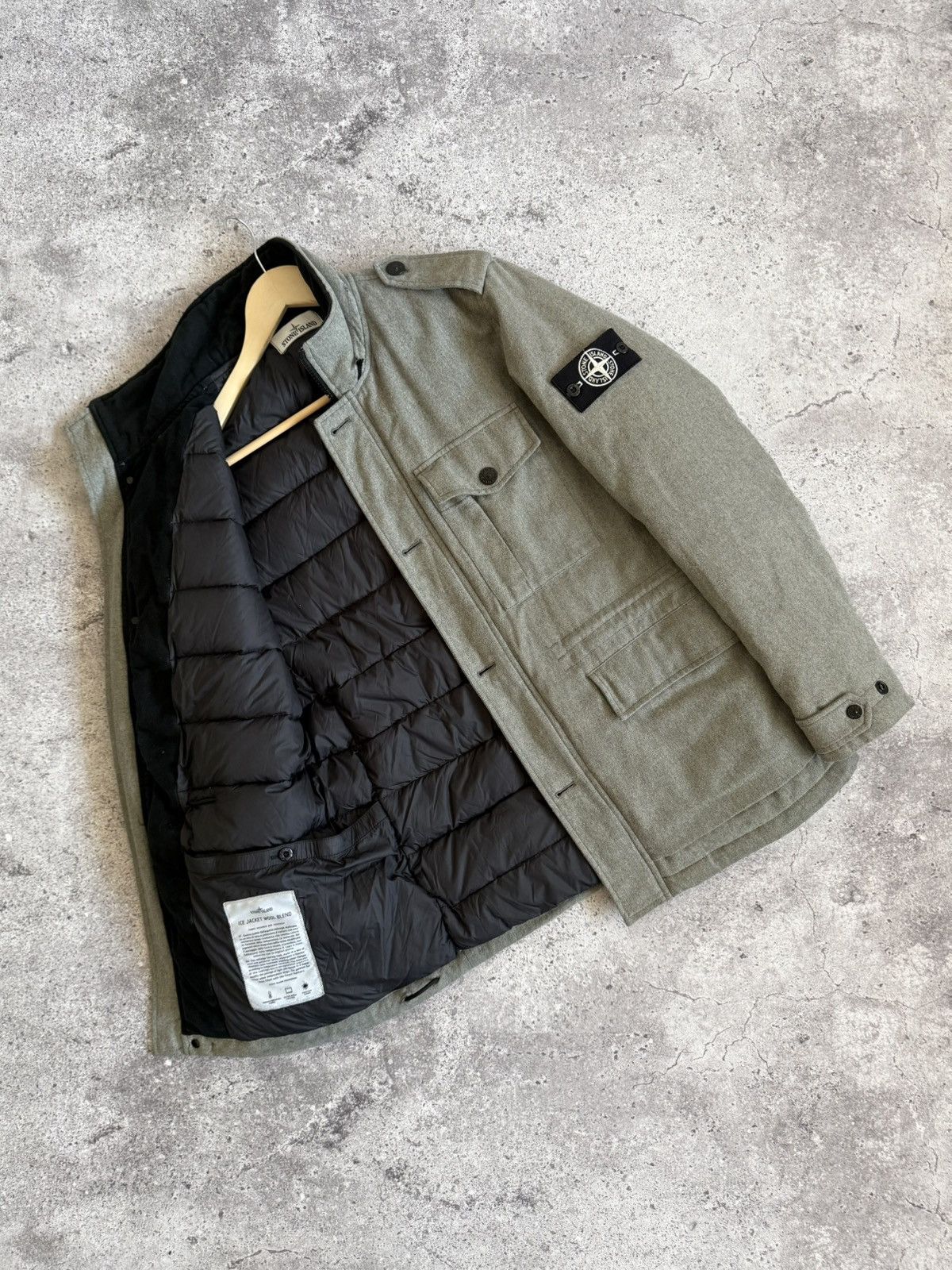 Stone Island Stone Island Grey Ice Jacket Wool Blend Men’s Medium Size Size US M / EU 48-50 / 2 - 7 Thumbnail