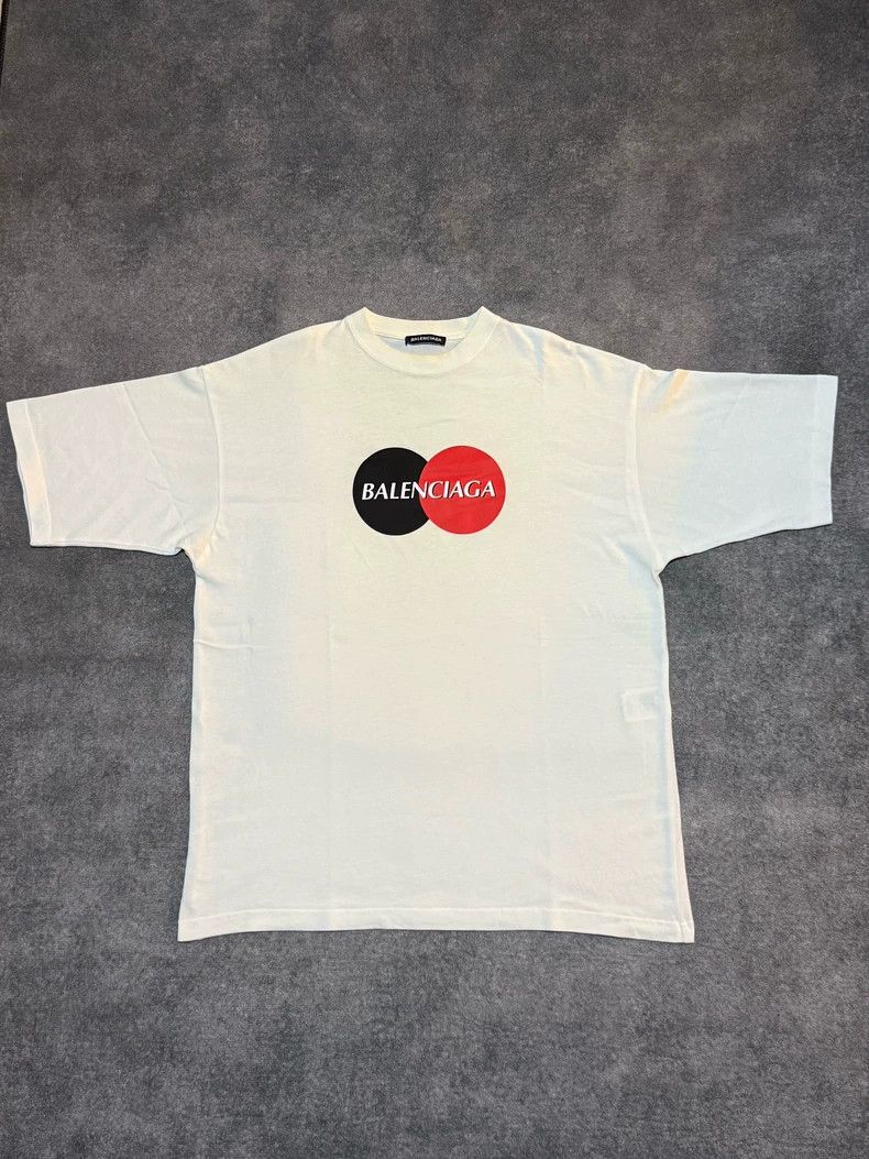 Balenciaga Balenciaga White Mastercard logo print short-sleeve T-shir Size US S / EU 44-46 / 1 - 1 Thumbnail