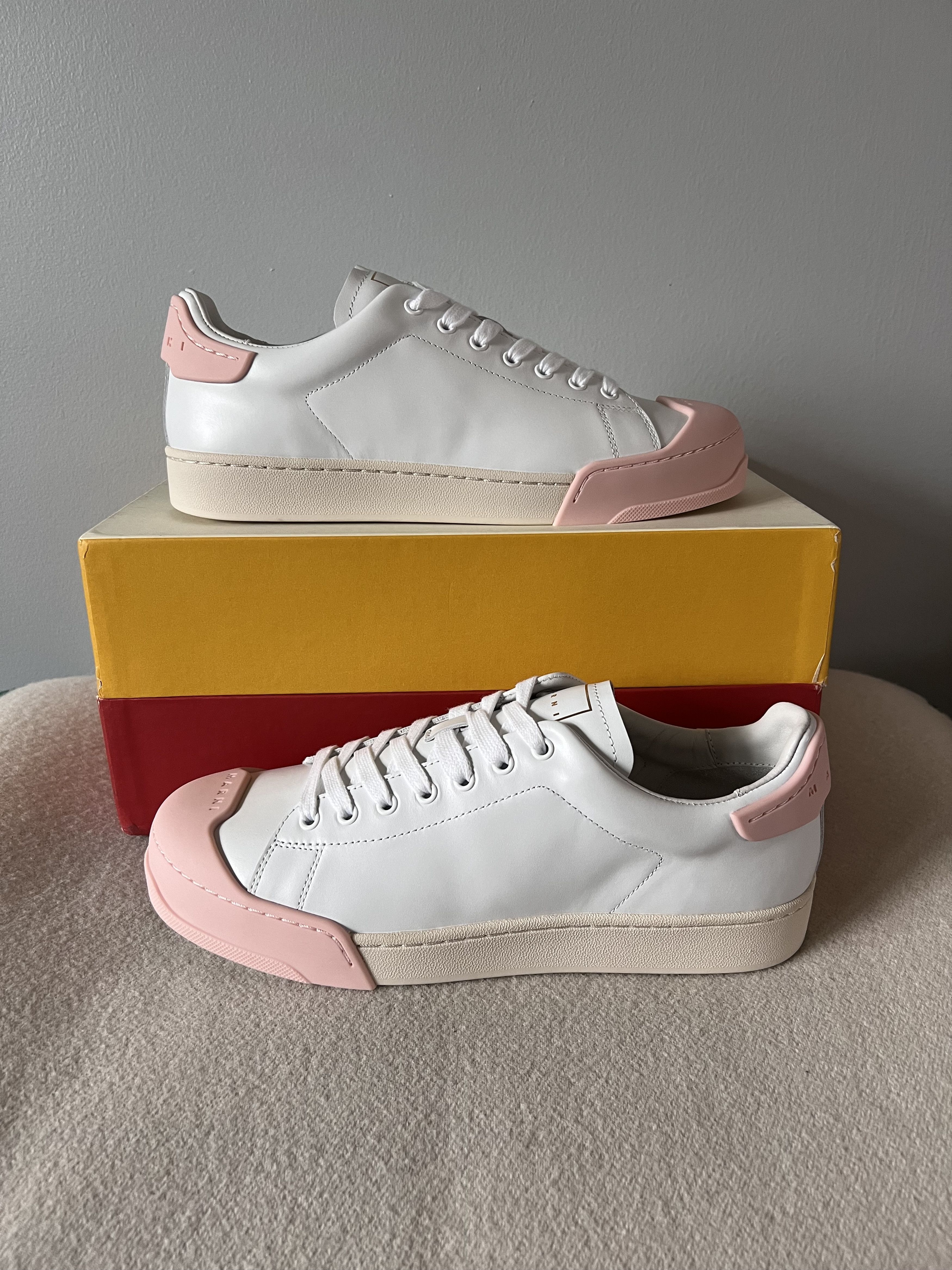 Marni Marni Dada Bumper Sneakers in White Pink Leather Size US 11 / EU 44 - 2 Thumbnail