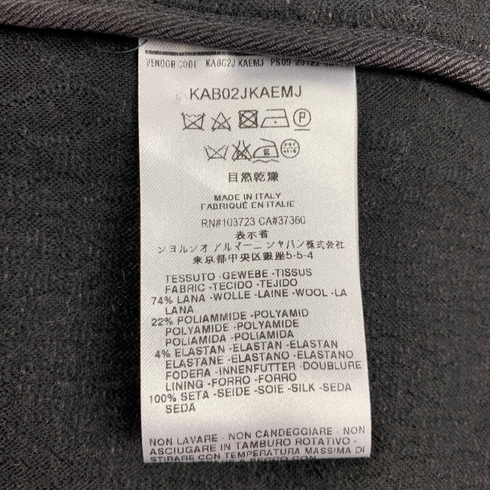 Giorgio Armani Size 4 Charcoal Grey Wool Blend Textured Jacket Size S / US 4 / IT 40 - 4 Thumbnail