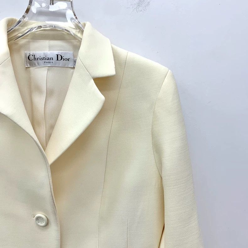 Dior Dior Beige wool lapel single-breasted long-sleeved suit jac Size XS / US 0-2 / IT 36-38 - 3 Thumbnail