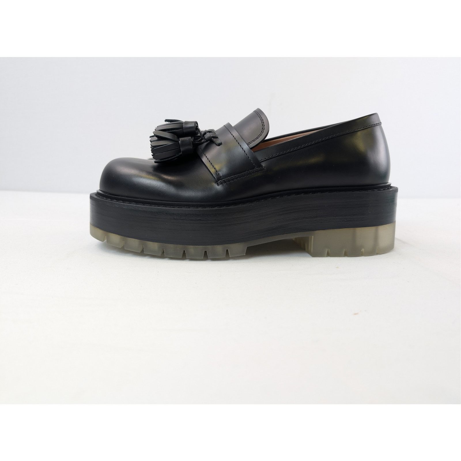Bottega Veneta o1rshd1 Stilt Tasselled Platform Leather Loafers Boots Black Size US 6.5 / EU 39-40 - 15 Thumbnail
