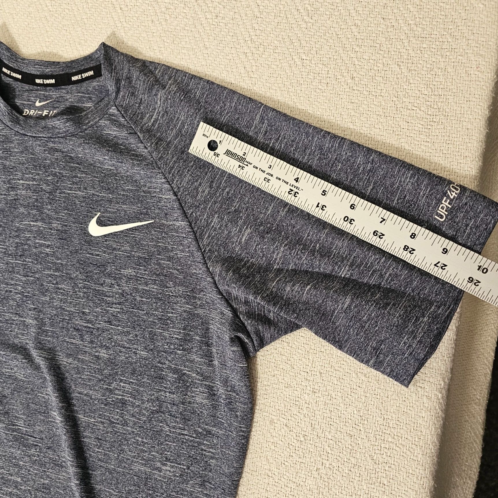 Nike Nike Swim Dri-FIT Stretch UPF 40+ Guard T Shirt S Heather Blue Men’s Size US S / EU 44-46 / 1 - 7 Thumbnail