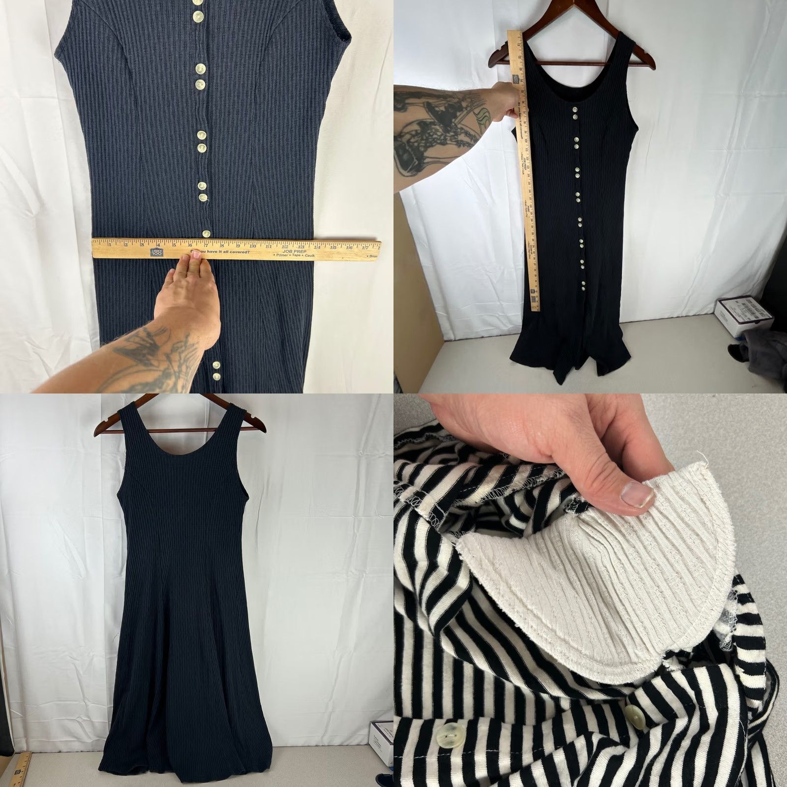 Vintage 2 Piece Striped Cardigan Maxi Ribbed Dress Set Size S / US 4 / IT 40 - 8 Thumbnail