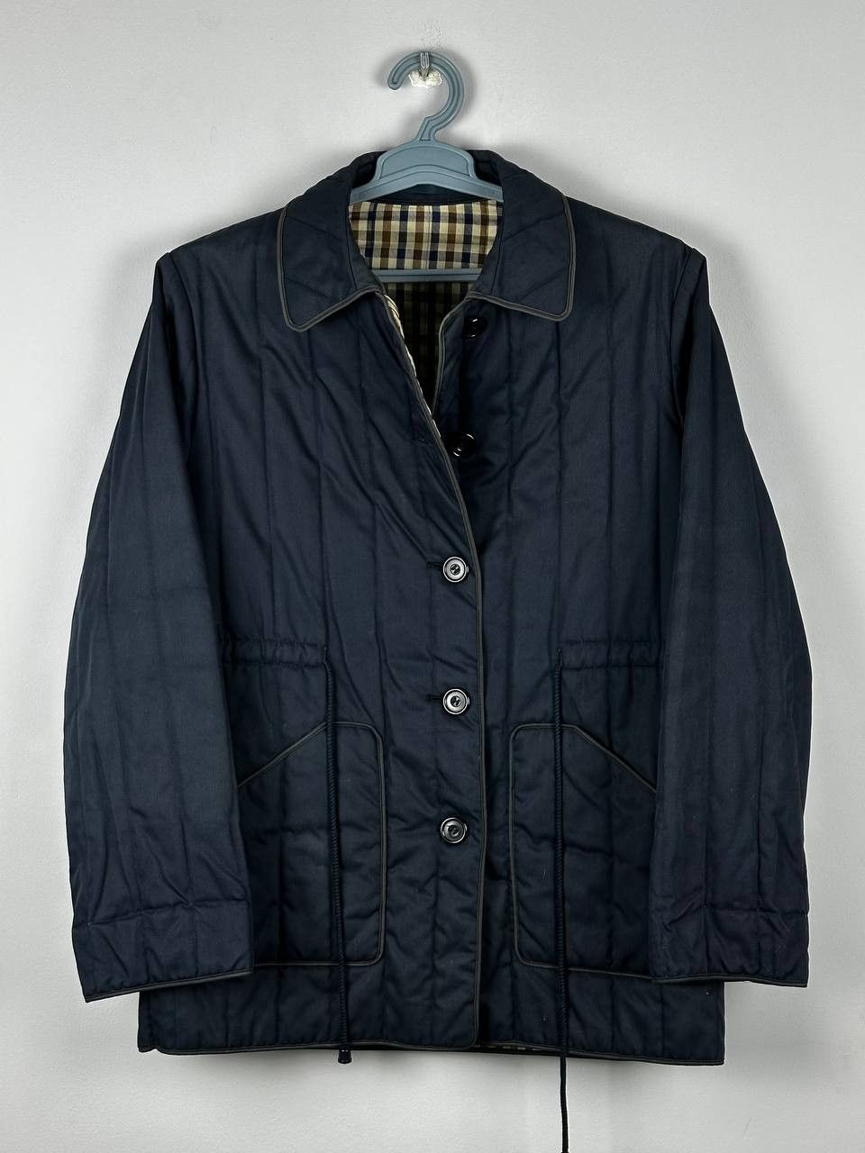 Aquascutum Vintage Aquascutum Navy Quilted Jacket England Size US L / EU 52-54 / 3 - 1 Thumbnail