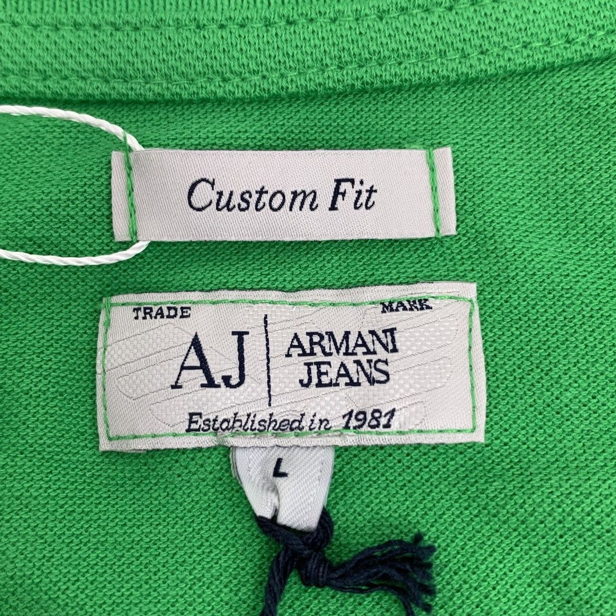 Armani Armani Green Cotton Collared Long Sleeve Polo Shirt K26WX Size US L / EU 52-54 / 3 - 5 Thumbnail