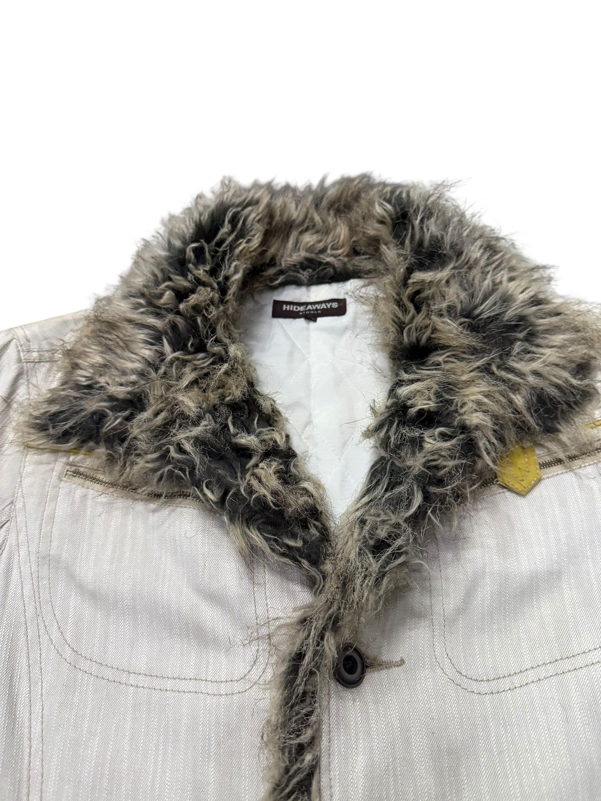 Japanese Brand Hideaways Nicole Fur Trimmed Rock Star Denim Jacket Size US S / EU 44-46 / 1 - 5 Thumbnail