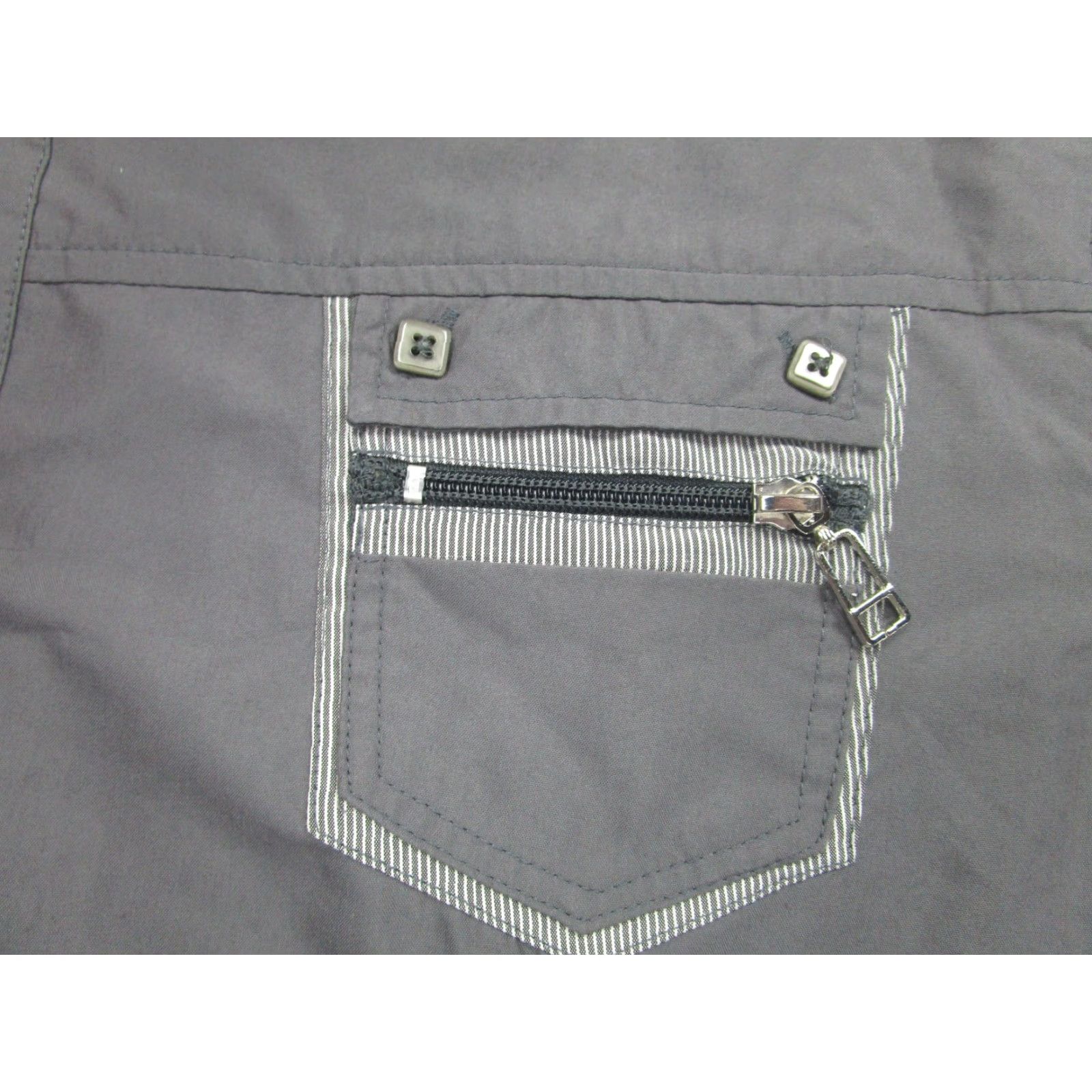 Epaulet Meztizos Shirt Mens XL Gray Long Sleeve Button Front Epaulet Zip Pockets Casual Size US XL / EU 56 / 4 - 4 Thumbnail